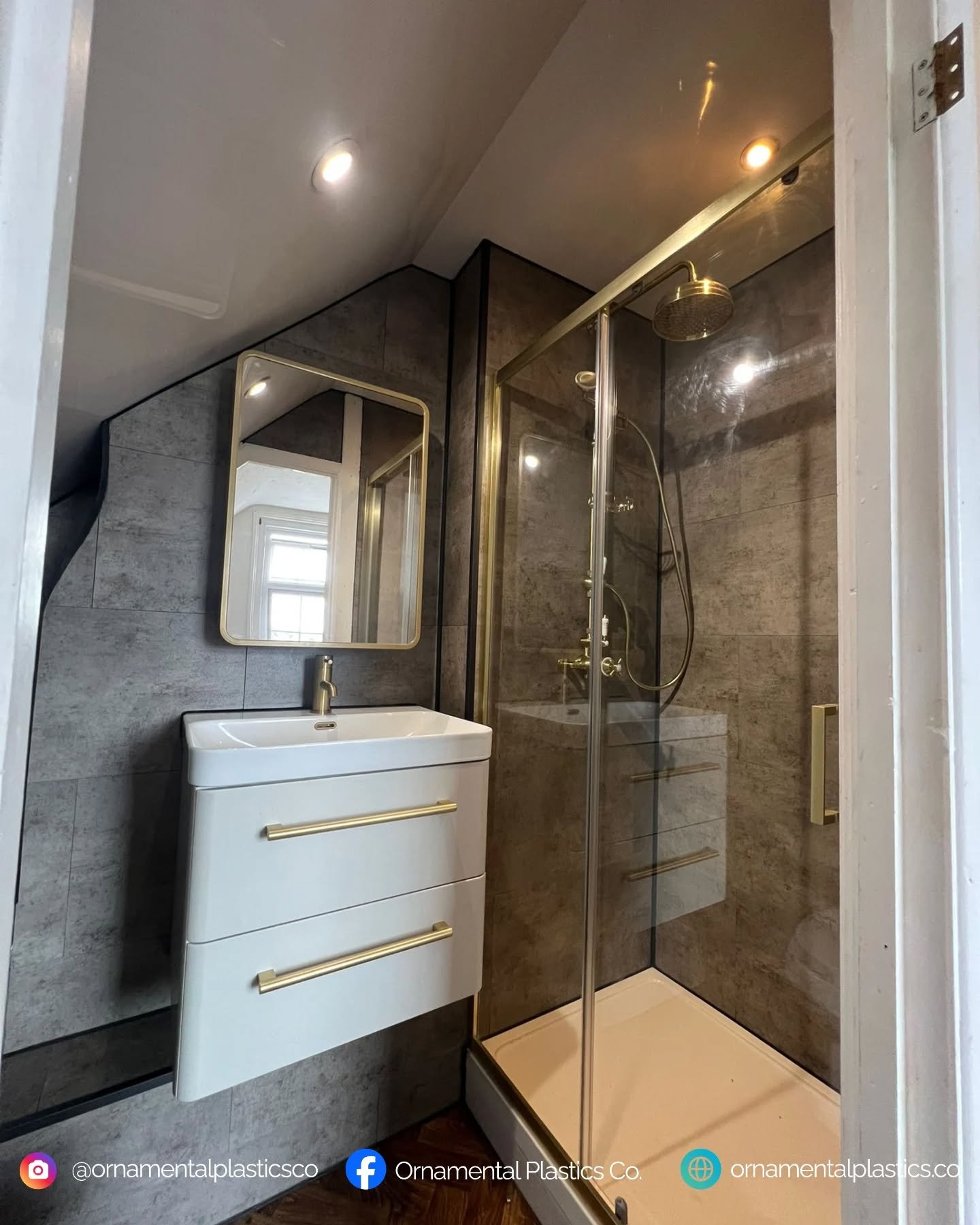 These are not tiles!

Thank you to Matt at FBC Building and Roofing (fbcbuildersiow.com) for providing images of his recently finished job. These are our Easy Tile product in the Dark Cement colour. 
100% waterproof, no grout and easy to install. 

#