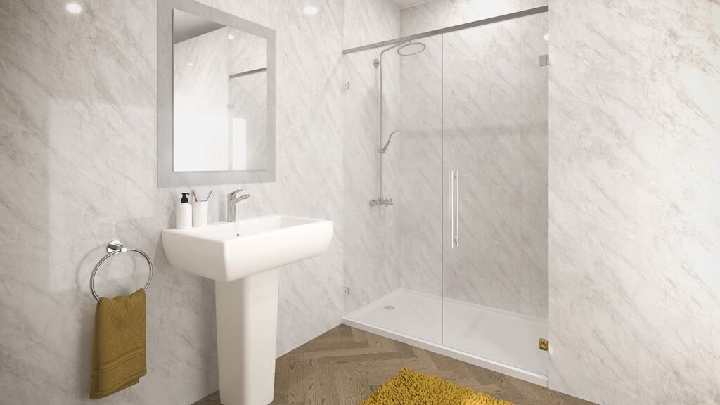 Shower Panel Storm Installed In Bathroom