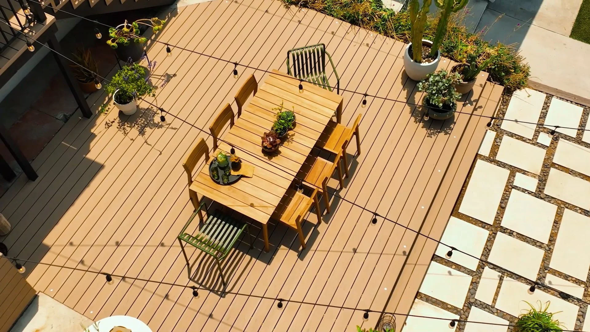 Trex Composite Decking in Carmel installation aerial view