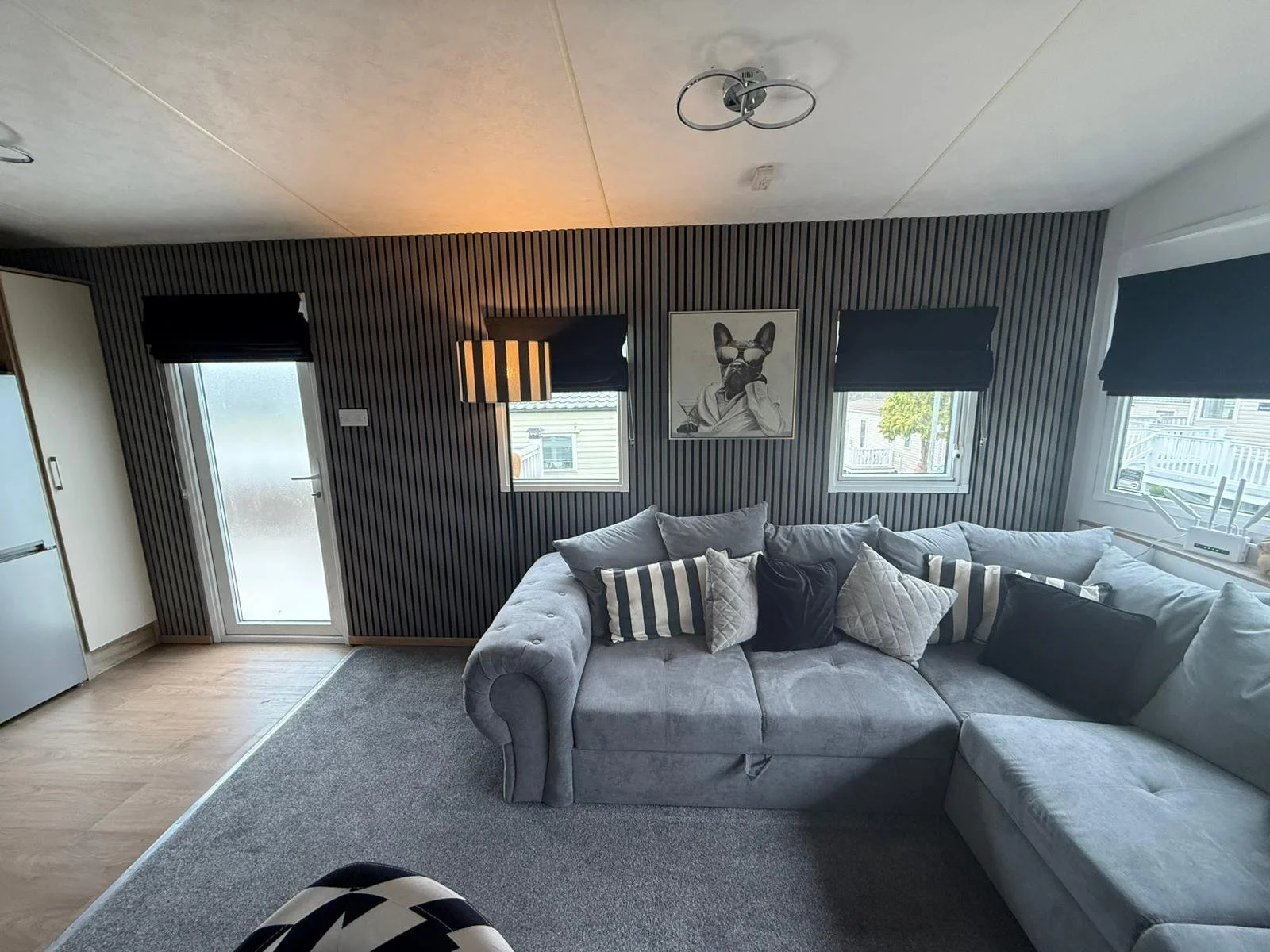 Ash Grey acoustic panels install in a holiday chalet in Ventnor Isle Of Wight