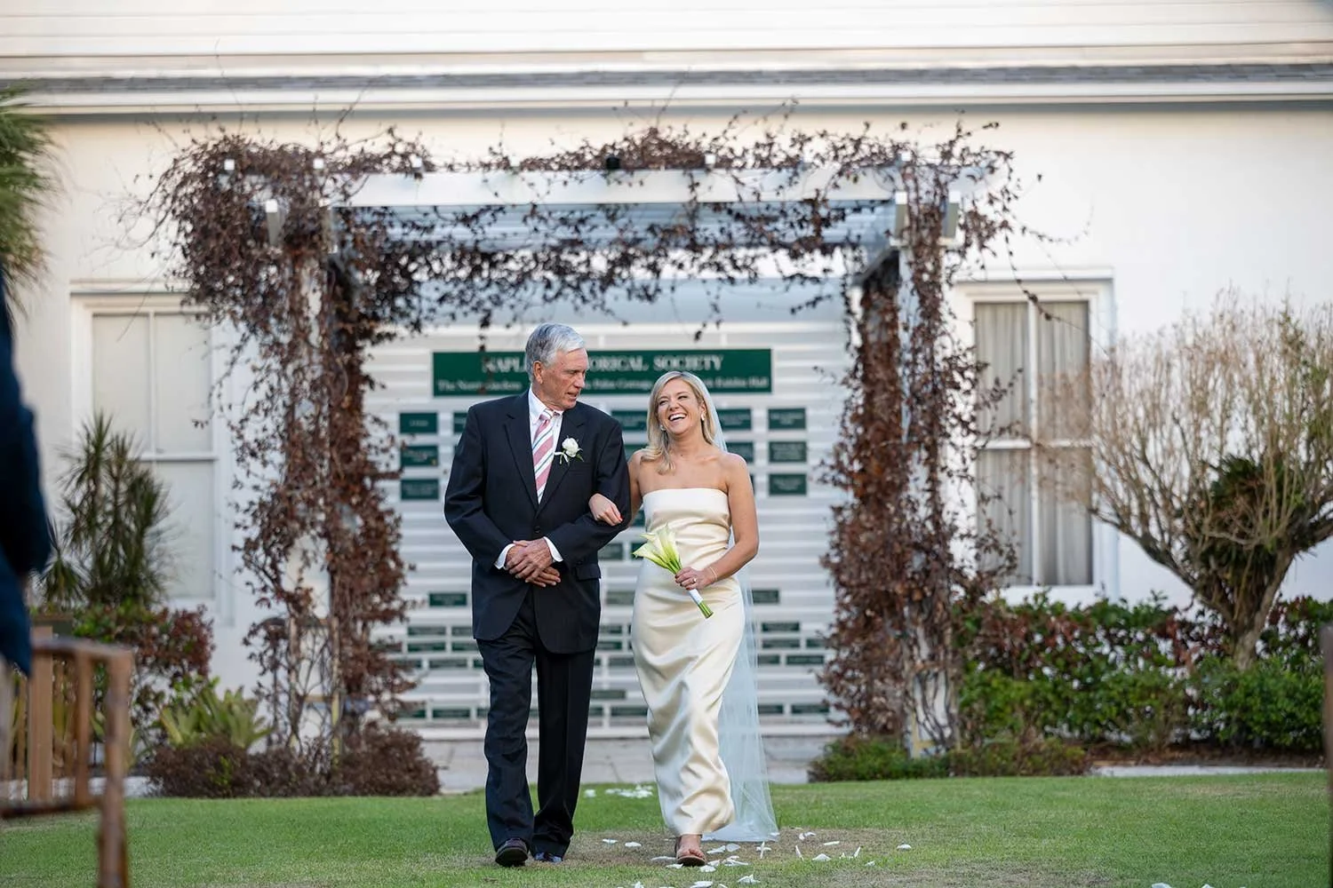Naples Historical Society. Father walking bride down the aisle.