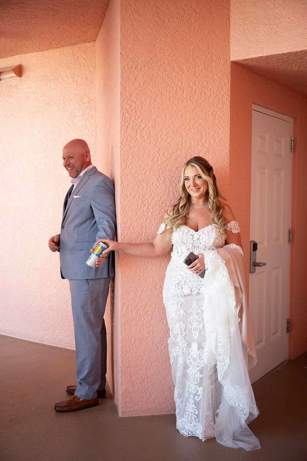 Bride and Groom First Touch naples wedding photographer
