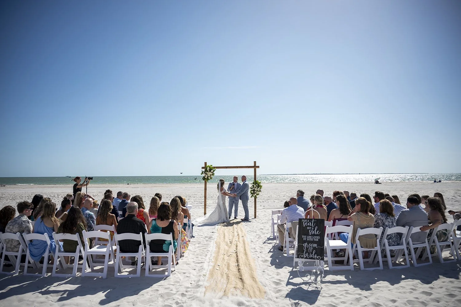 Bride and Groom Beach Ceremony naples wedding photographer