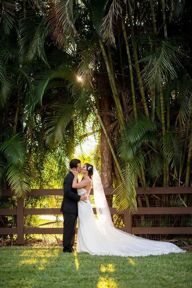 Bride and Groom Portrait in front of trees