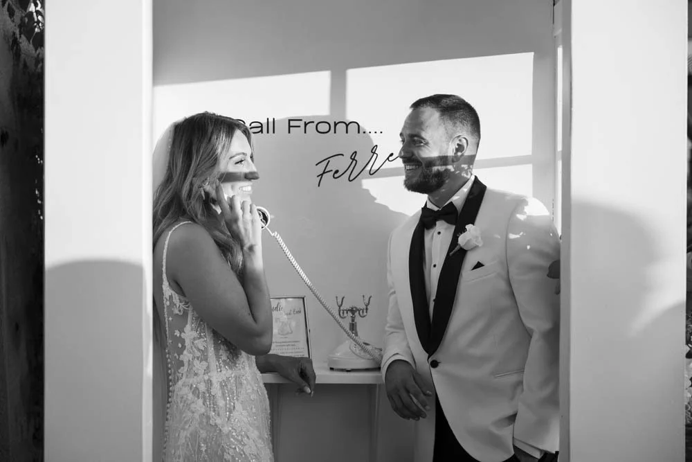 Bride and Groom in Phone Booth-wedding-photography-naples