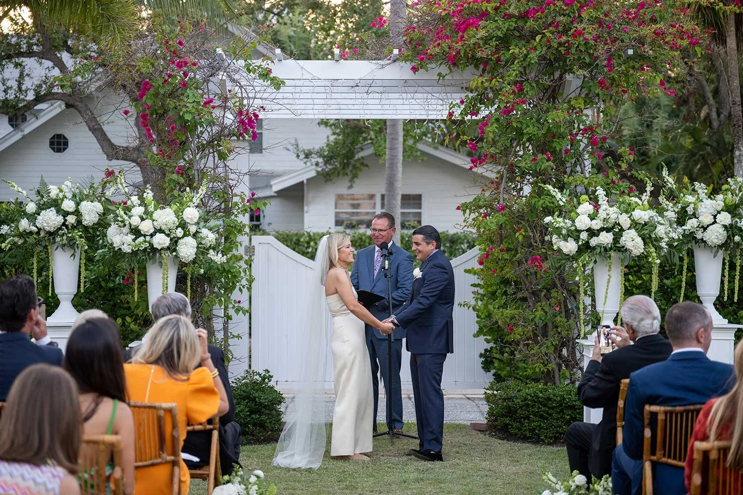 Cermony Bride and Groom at Naples Historical gardens