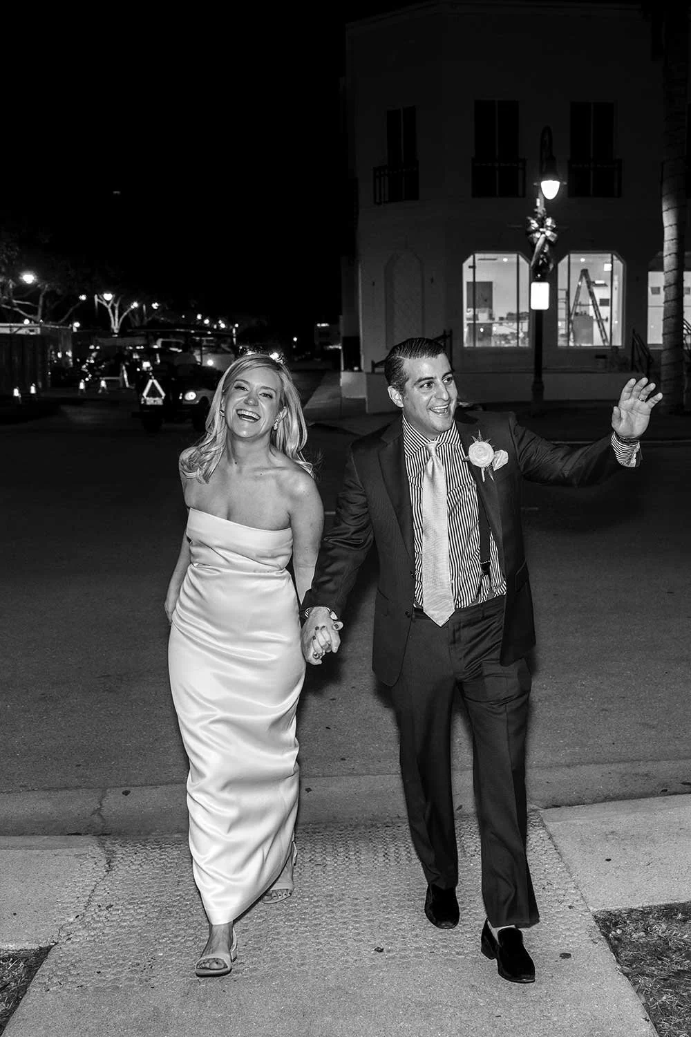 Bride and groom 5th ave, Naples Florida, Le Colonial Naples