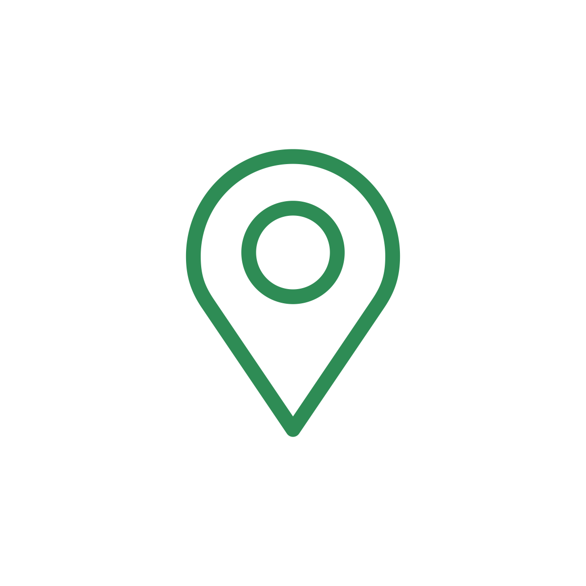 Map location pin icon on white background