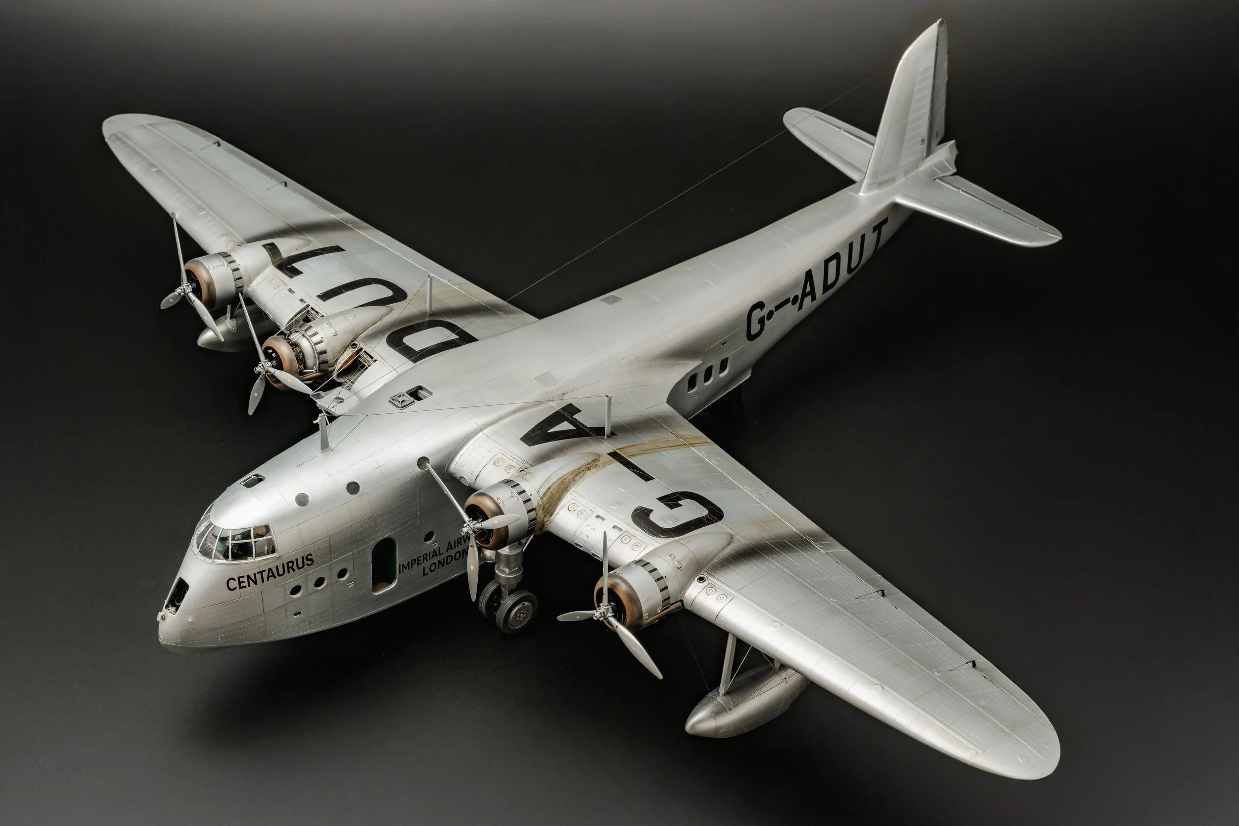 Short Empire flying boat model top forward left view