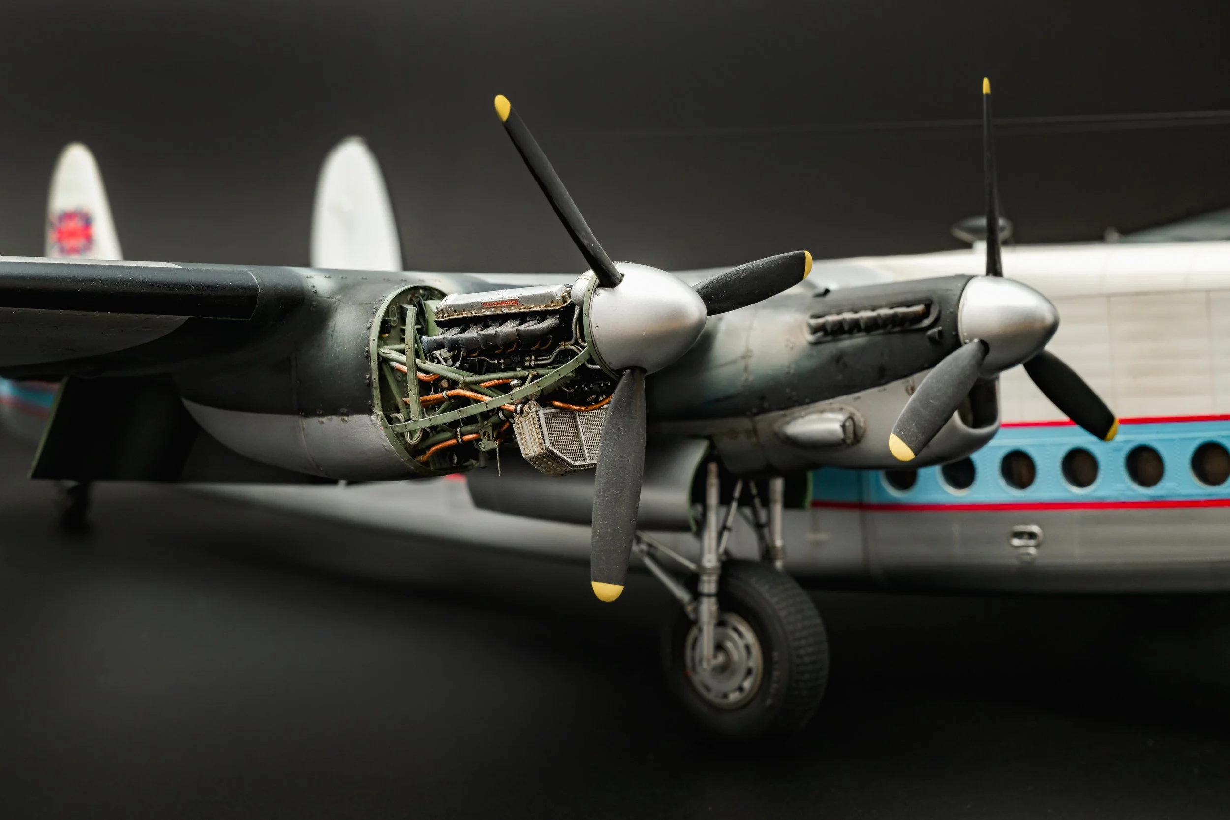 Avro York model Rolls Royce merlin close-up view