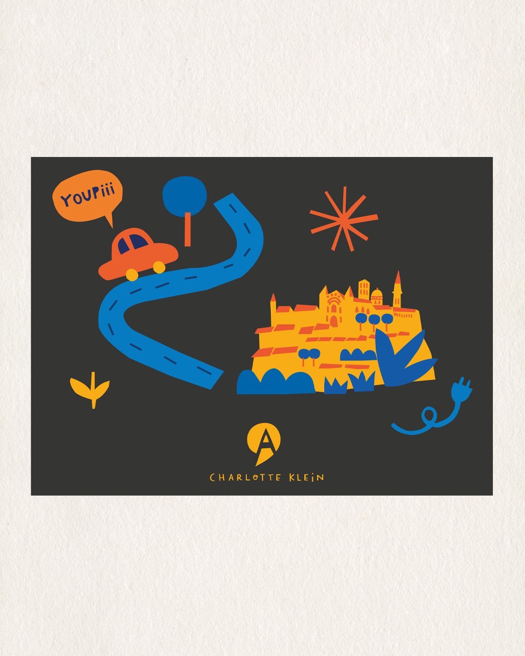 Cet &eacute;t&eacute;, j&rsquo;ai travaill&eacute; sur un projet bien &eacute;loign&eacute; de mon univers ! 
La ville d&rsquo;Angoul&ecirc;me a lanc&eacute; un appel &agrave; cr&eacute;ation pour habiller les bornes de recharge pour voiture &eacute;