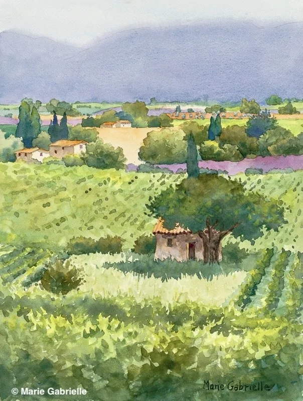 Cabanon in the Vineyards, 12x16", $650