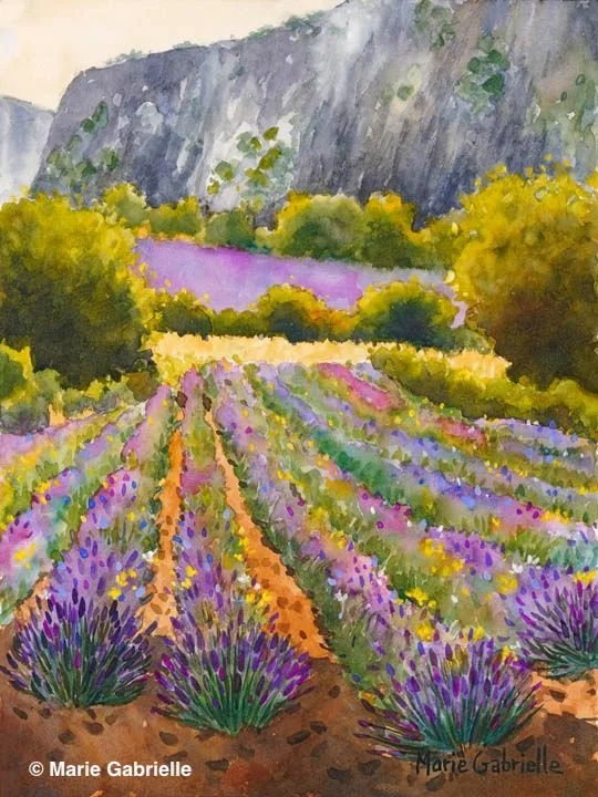 Lavender and Cliffs, 16x12", $650