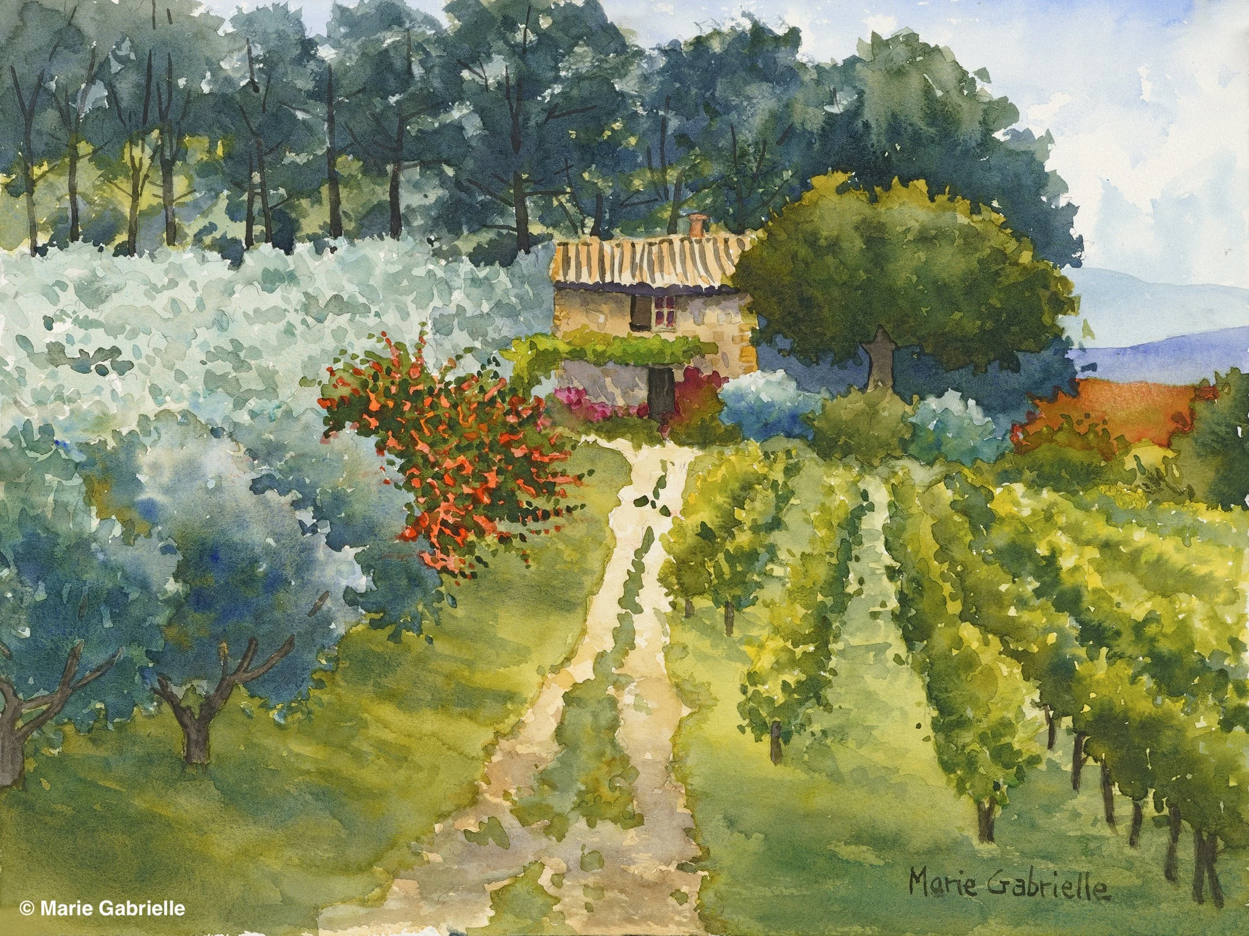 Cabanon with Vineyard, 12x16", $650