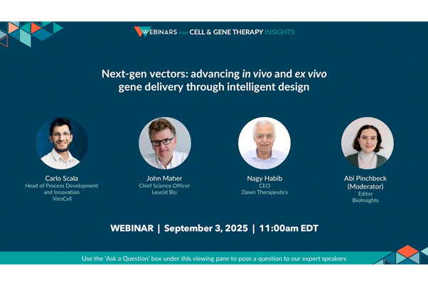 Mark your calendars! Webinar “Next-gen vectors: advancing in vivo and ex vivo gene delivery through intelligent design” Sept 3, 2025