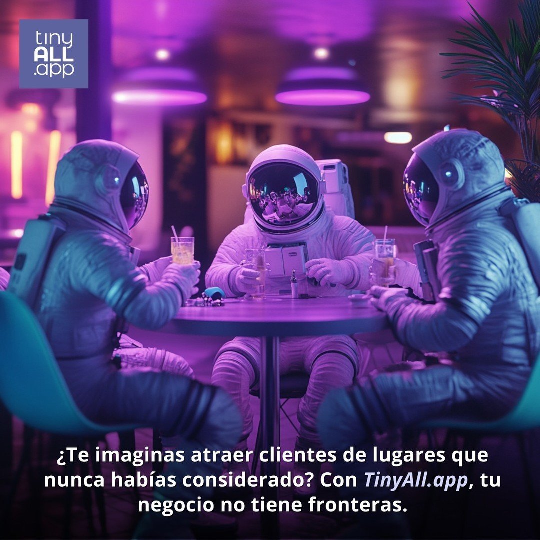 &iquest;Te imaginas atraer clientes de lugares que nunca hab&iacute;as considerado? 🌍✨ Con TinyAll.app, tu negocio no tiene fronteras. 🚀📈 &iexcl;Expande tus horizontes y vende a lo grande! #SinFronteras #VendeOnline #TinyAllApp