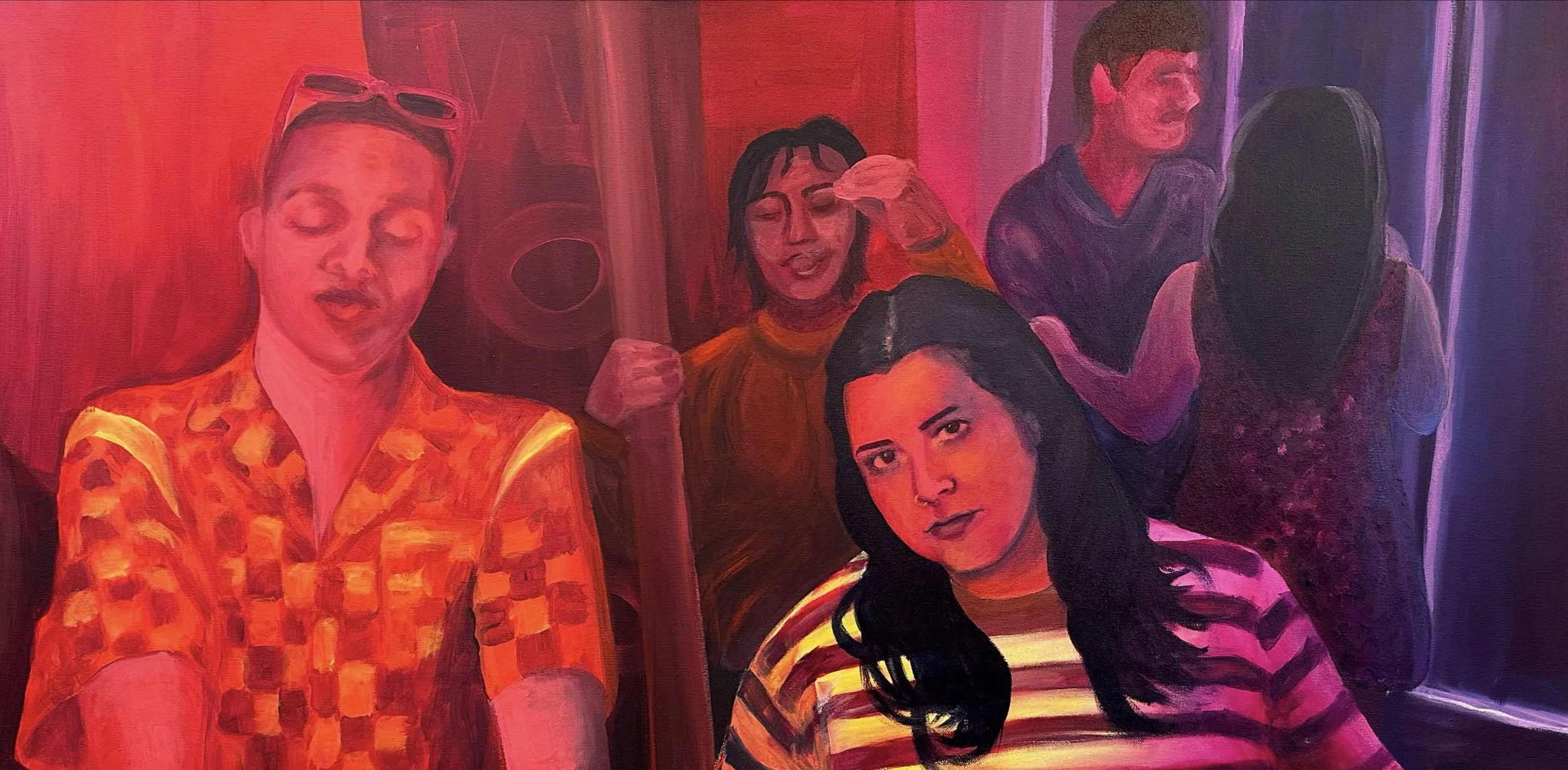 GIRLSINTHEHOOD,
2025,
48”x24”
Acrylic on canvas