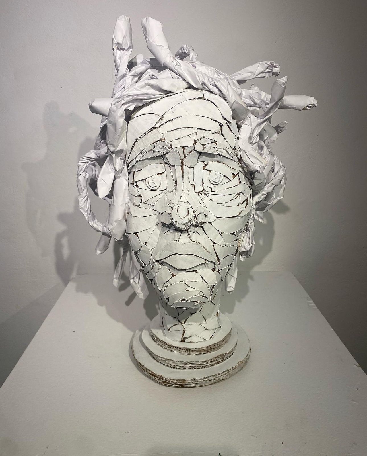 Off with Her Head (2/2), 2022, cardboard, copy paper, hot glue