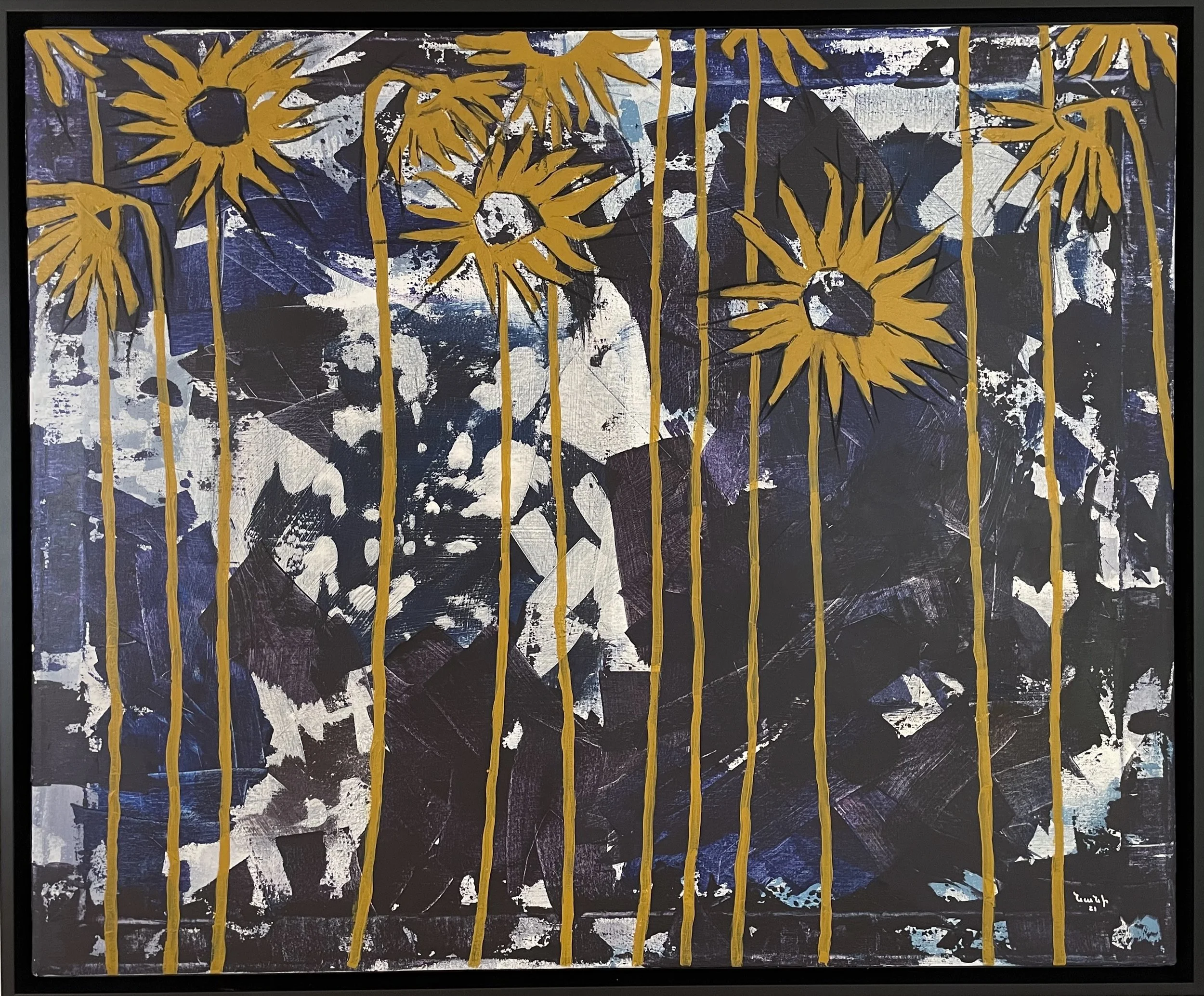 When Yellow Meets Blue 28’’ x 34’’ - 2021 - Acrylic on canvas