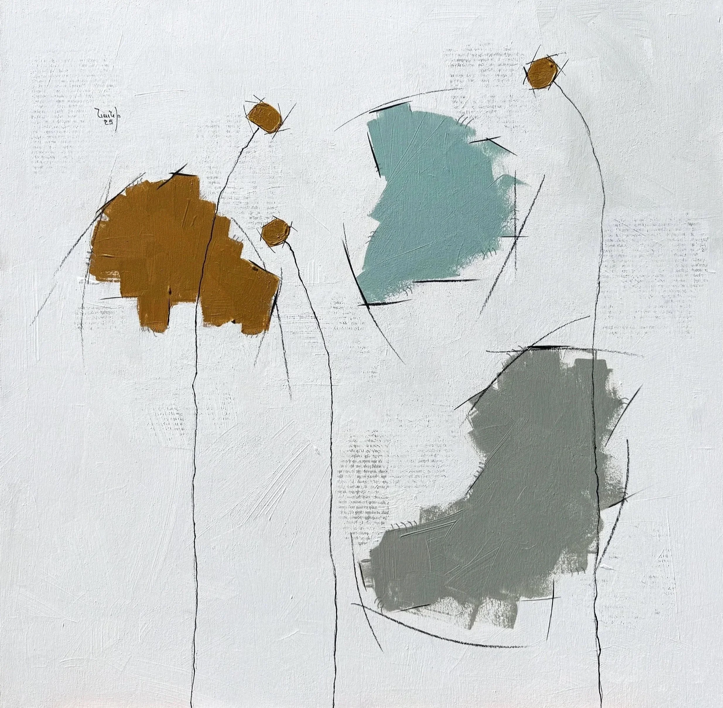 Billy Buttons  I 
24" x 24" - 2025 - Acrylic on wood panel