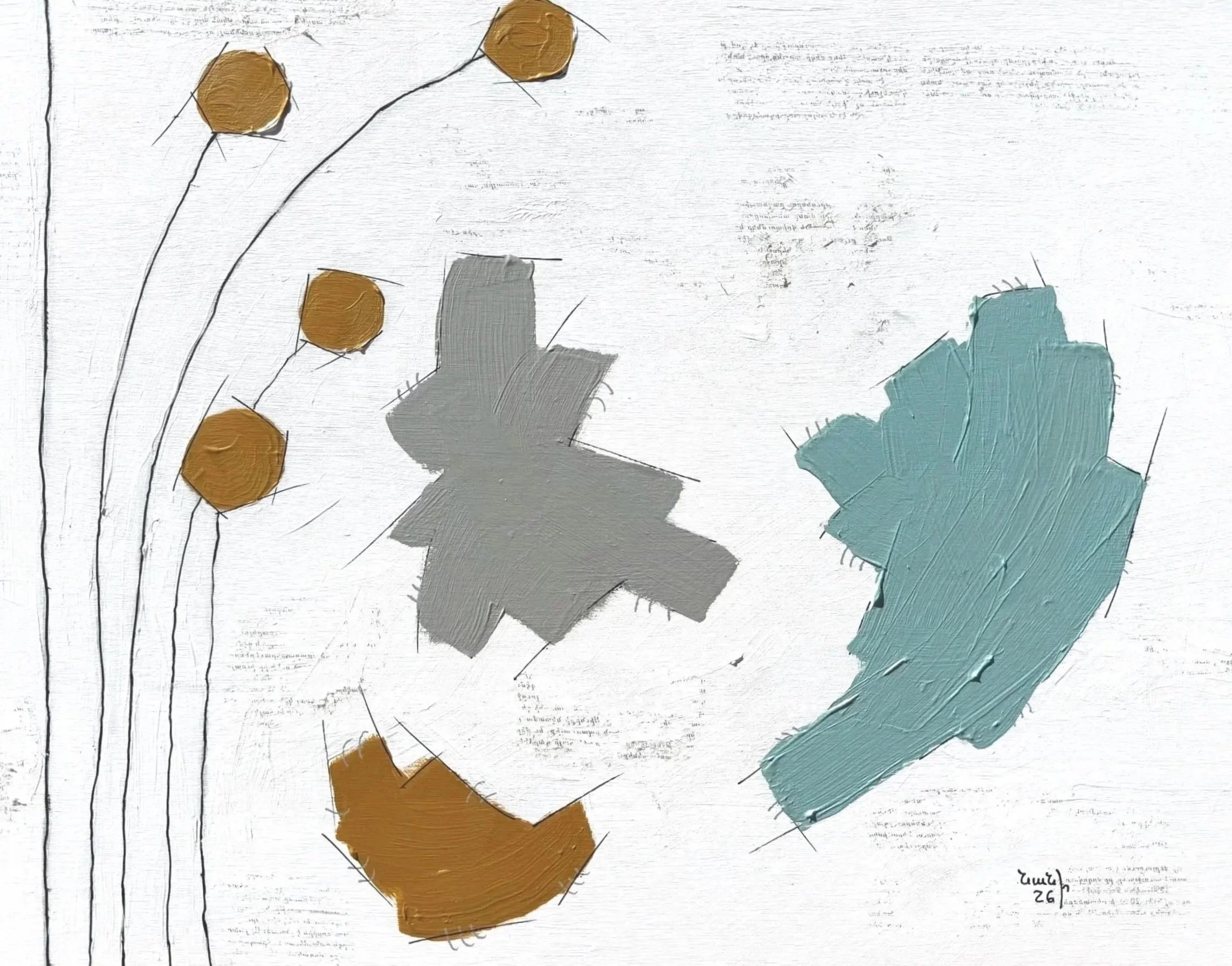 4 Billy Buttons 
16" x 20" - 2026 - Acrylic on wood panel