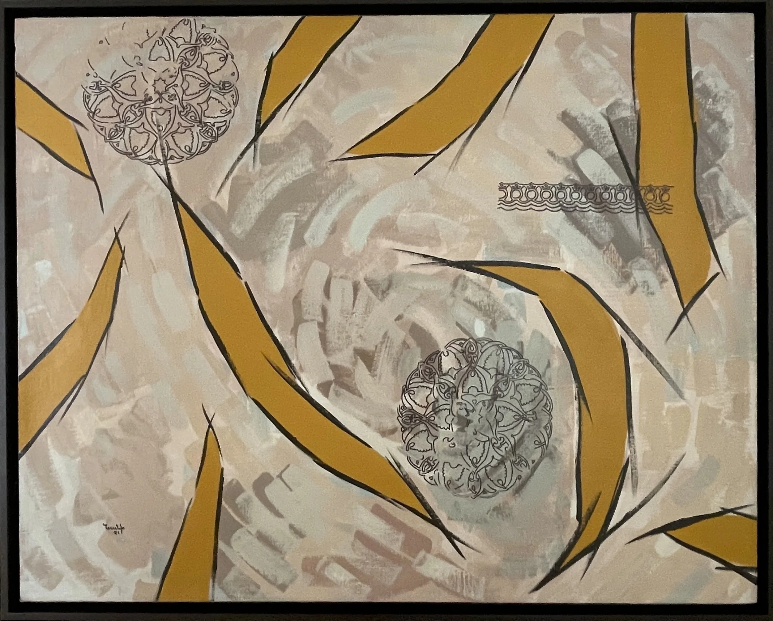 Petals with Armenian Rosettes 28’’ x 35’’ - 2021 - Acrylic on canvas