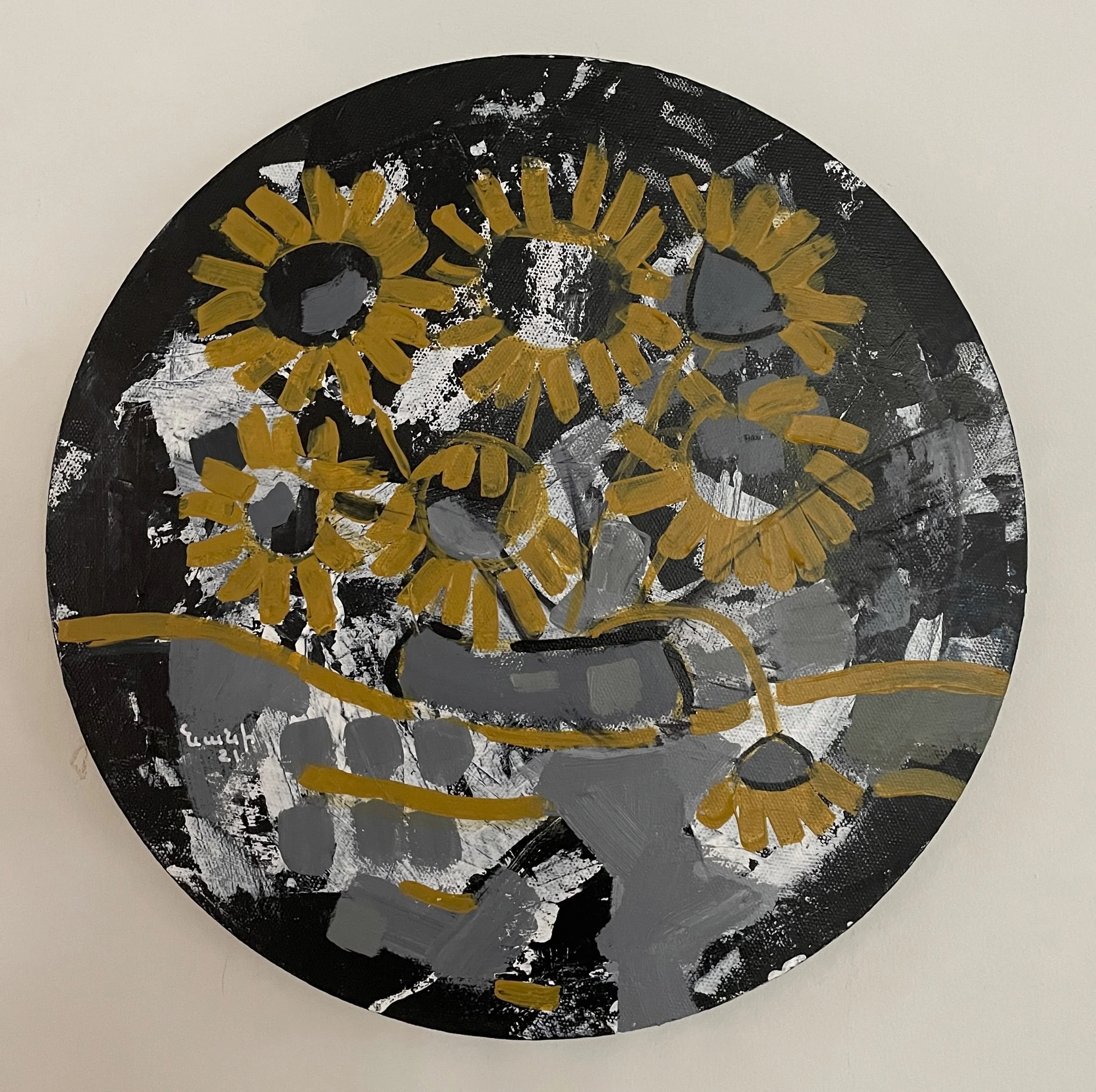 When Yellow Meets Gray 12’’ - 2021 - Acrylic on canvas