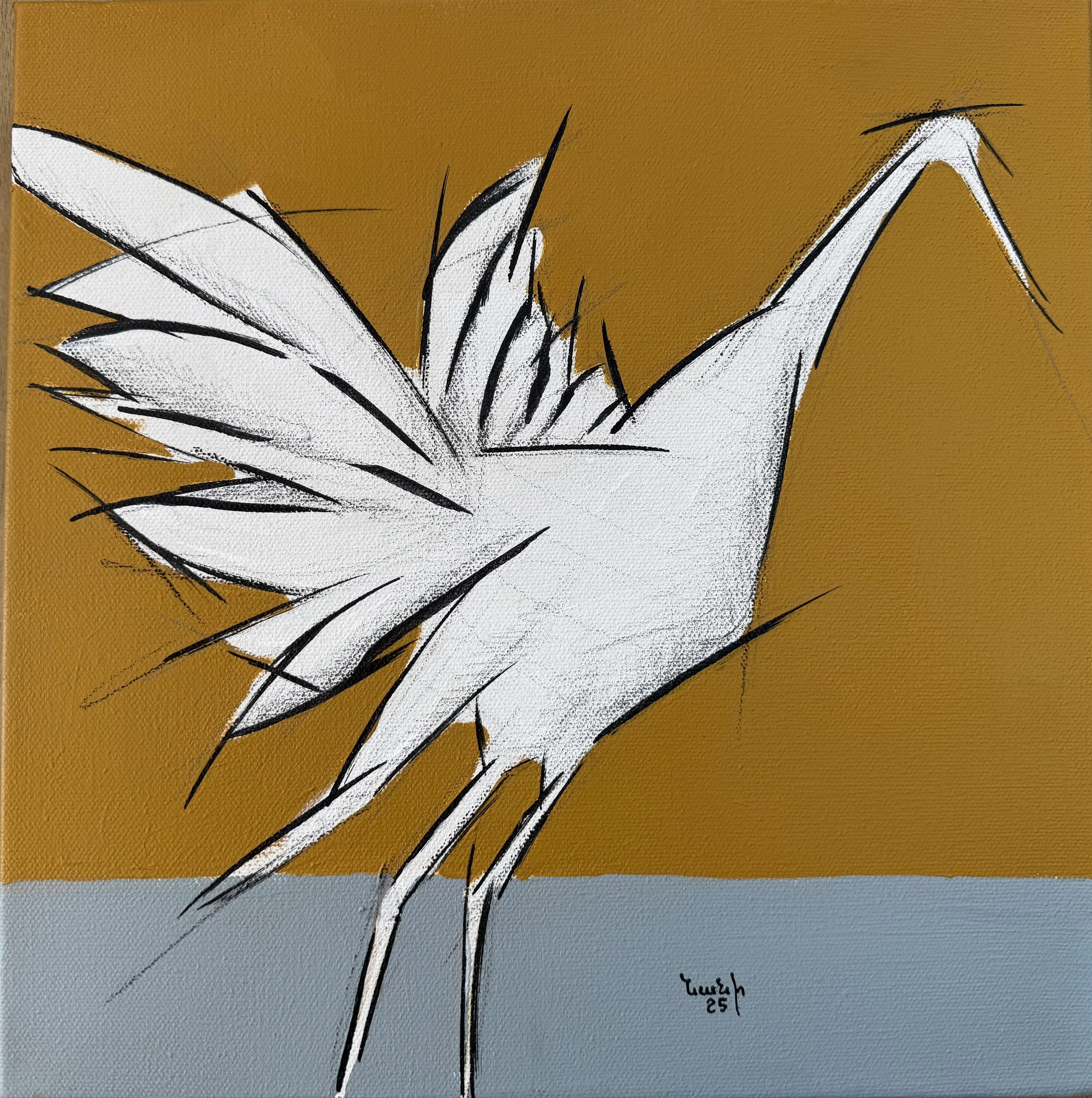 While The World Turns 
12" x 12" - 2025 - Acrylic on canvas