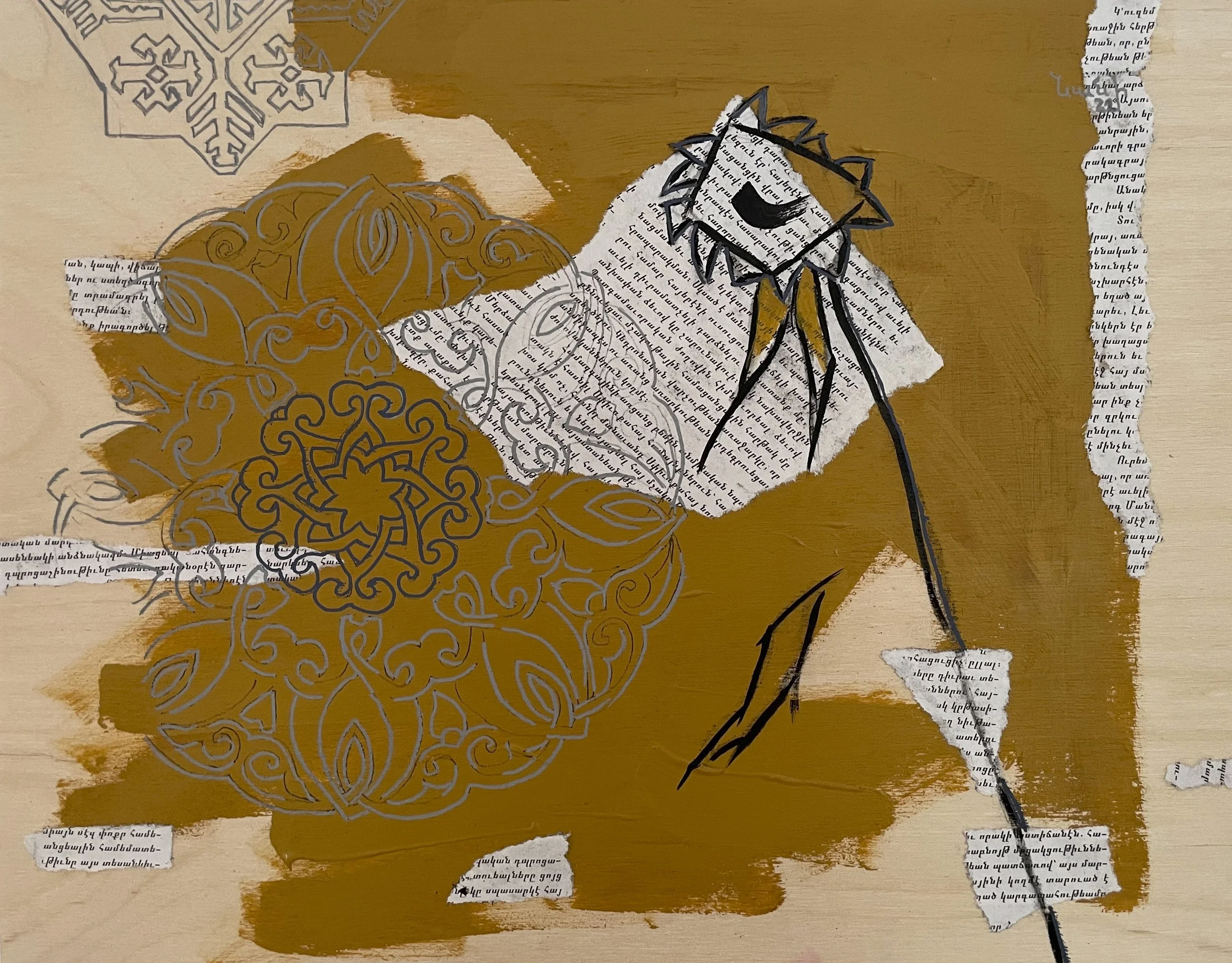 Wake Up 11’’ x 14’’ - 2022 - Collage — Acrylic on wood panel