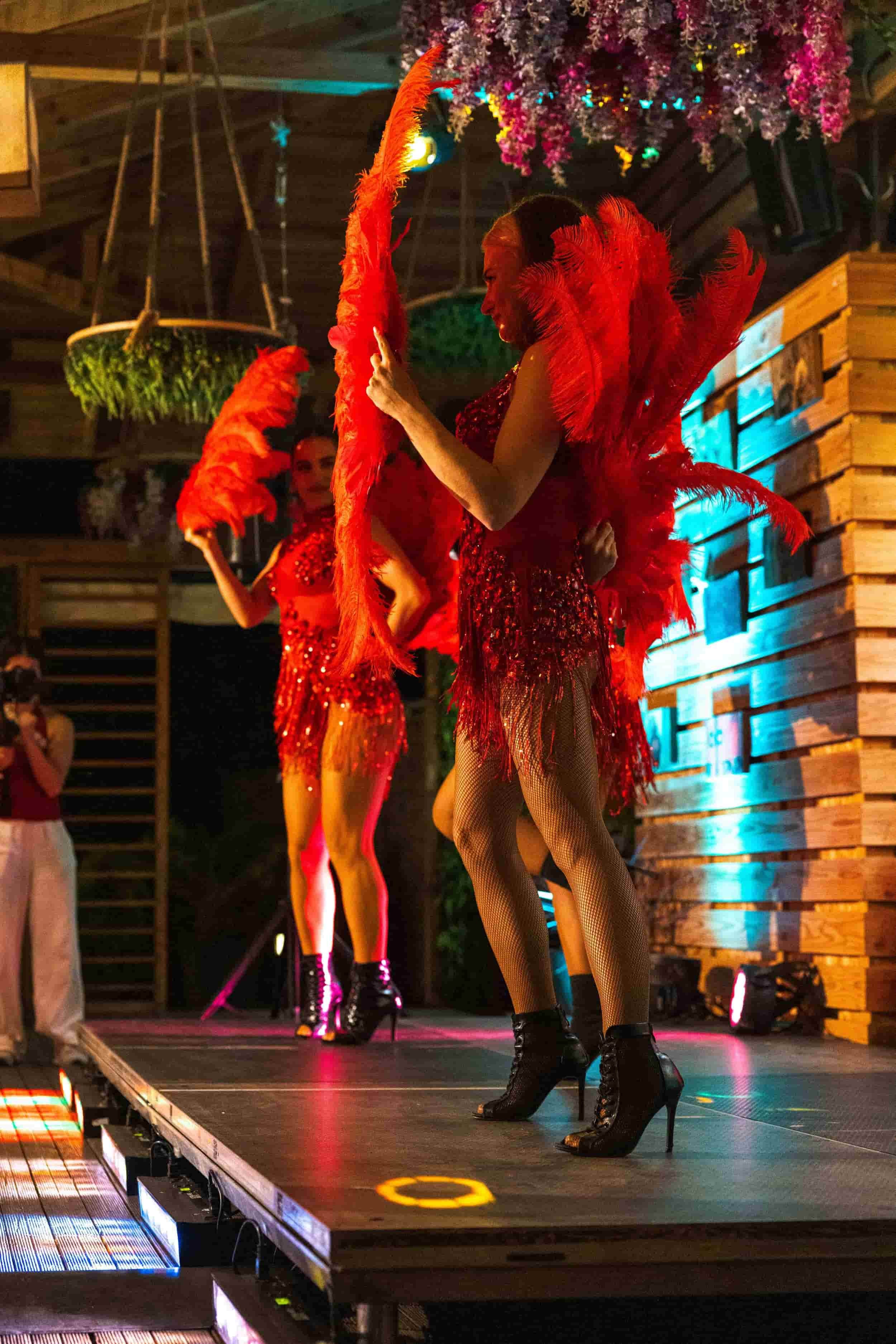 Dancers performing during an evening celebration in Sozopol