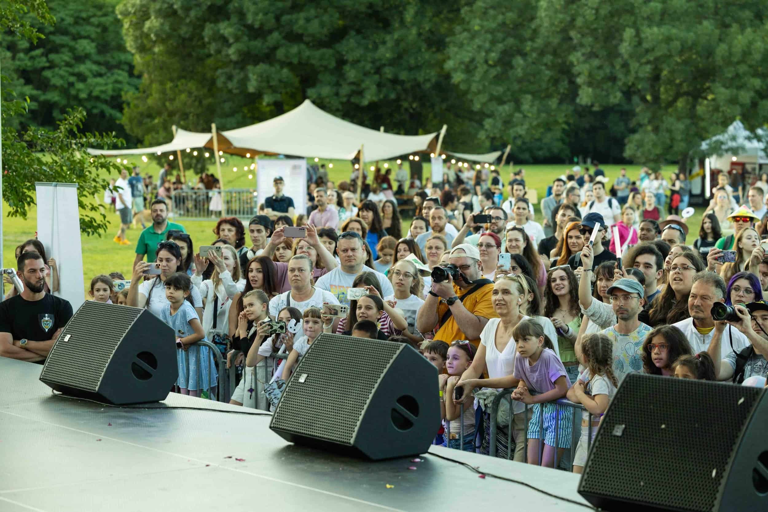 Audience watching a stage performance at the Asian Festival in Sofia
