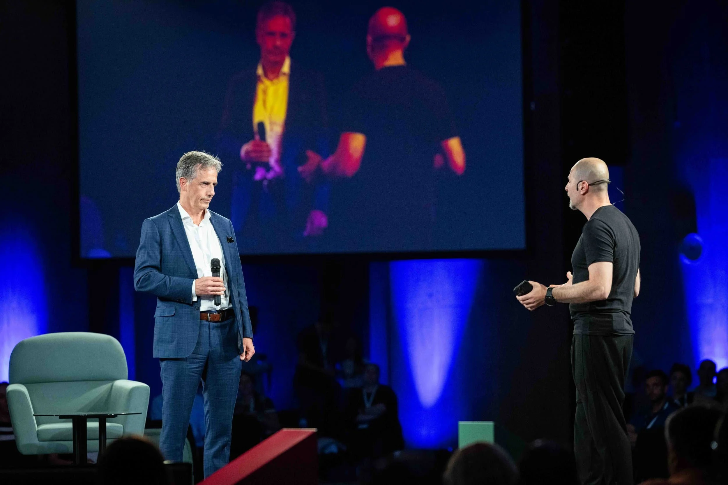 Speakers in conversation on stage during Webit 2025 in Sofia