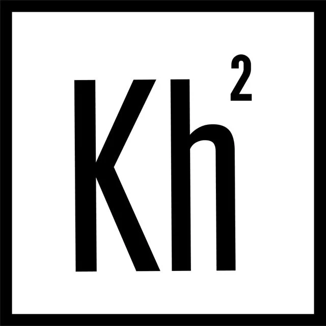 Chemical element symbol for potassium: 'Kh' with superscript 2, inside a black square border