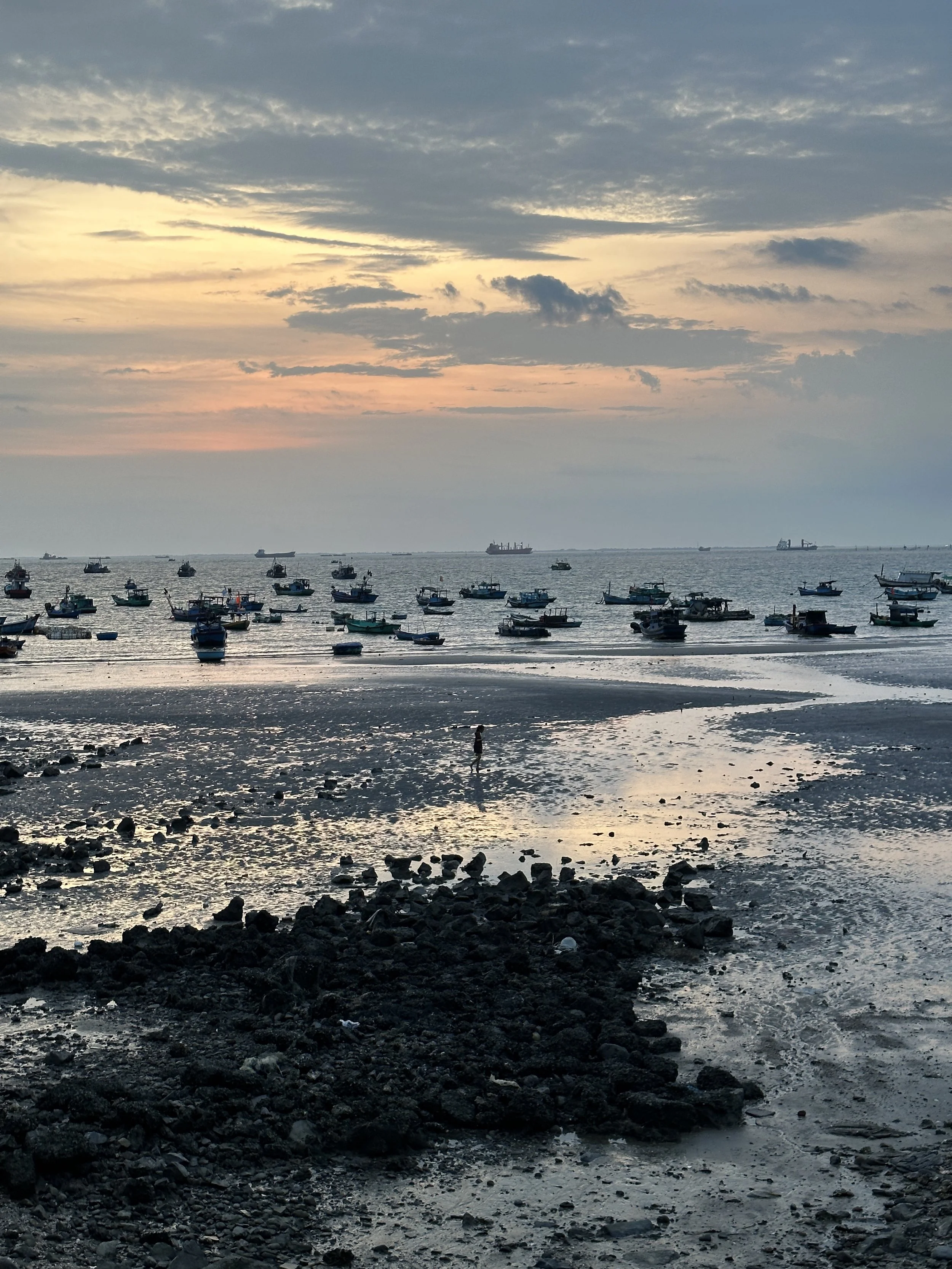 Sunset watching on the coast in Vietnam