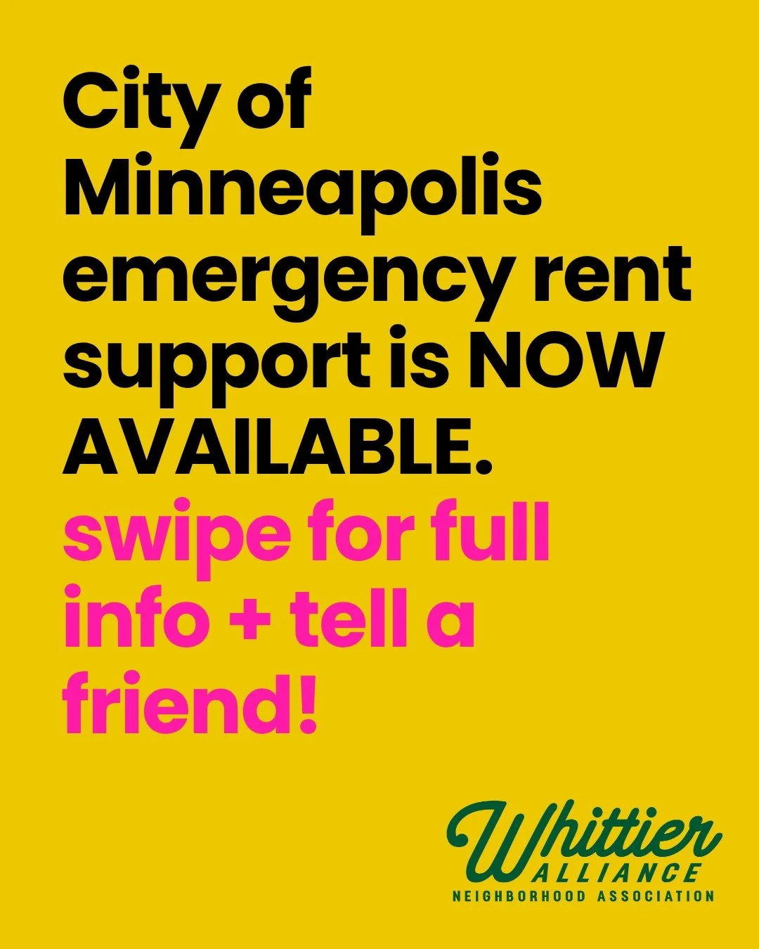 New rent support option is here from @mplsgov + @hennepincounty! 

You qualify if you:
-Live in Minneapolis
-Make 30% or less of the area median income
-Have received a 30-day eviction notice from your landlord

Call ANY of these organizations to acc