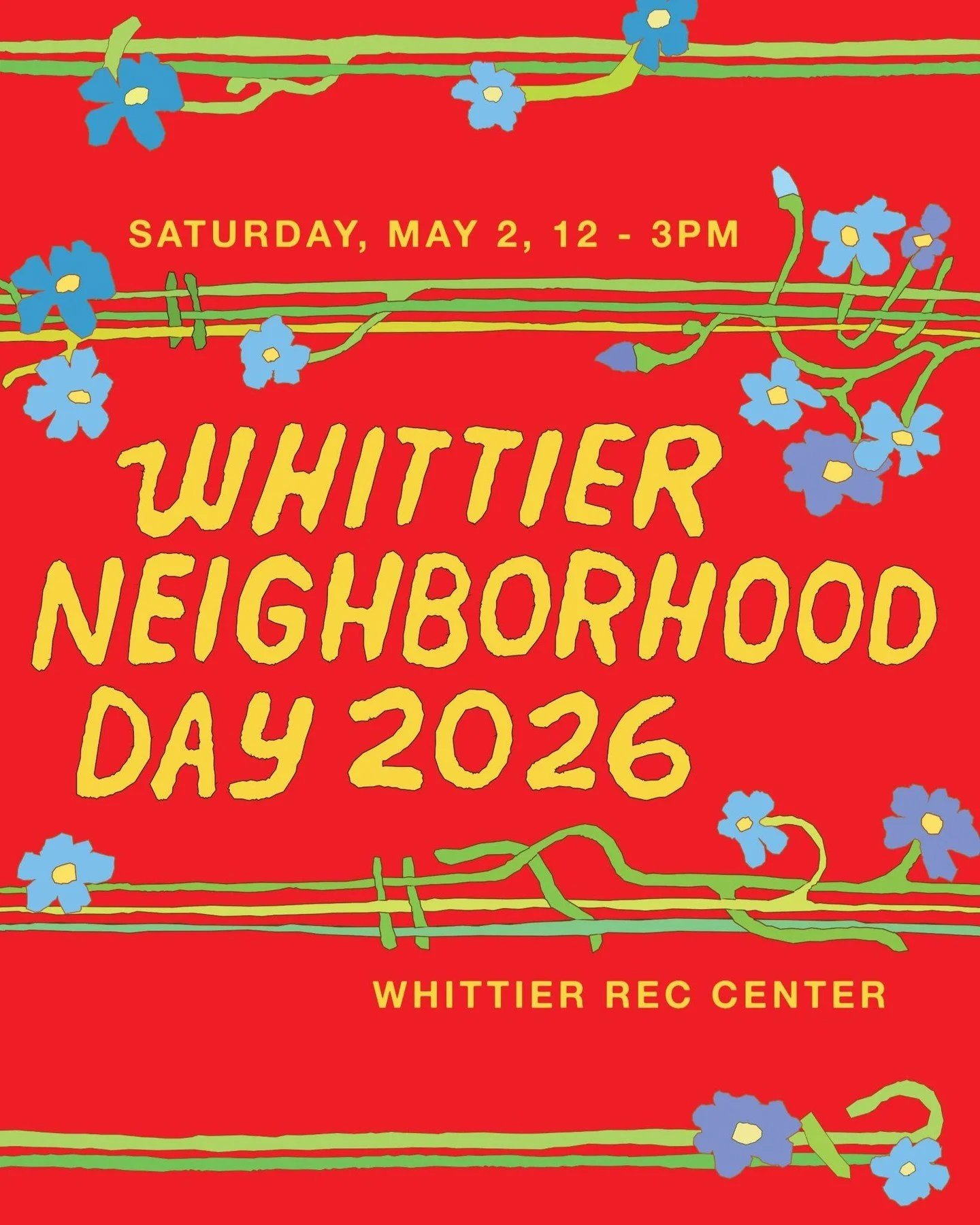 💚 Neighborhood Day 2026! 💚

Join us for fun + food + connection
SATURDAY 5.2.26 | 12pm-3pm

🌼 Free food from Whittier restaurants!
🌸 LIVE screen printing!
🪻 Connect to neighborhood projects!
🪷 Learn about how to run for the Whittier Alliance bo