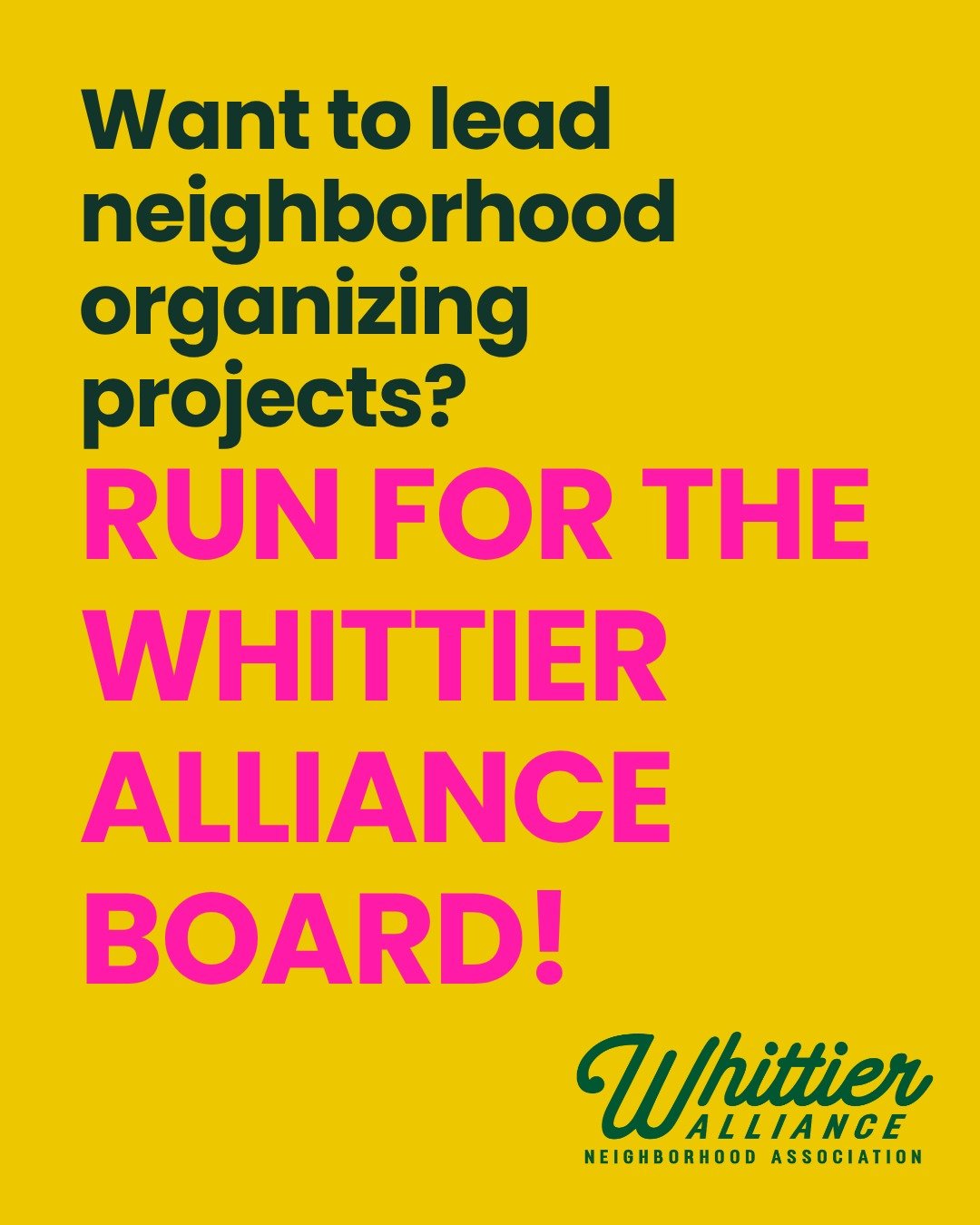 If the past six months have shown anything, it's that there are SO MANY amazing organizers in Whittier.

💚 Did you help make your block more connected?
💚 Create a new volunteer structure?
💚 Build a little free food shelf?

Then we want you on our 