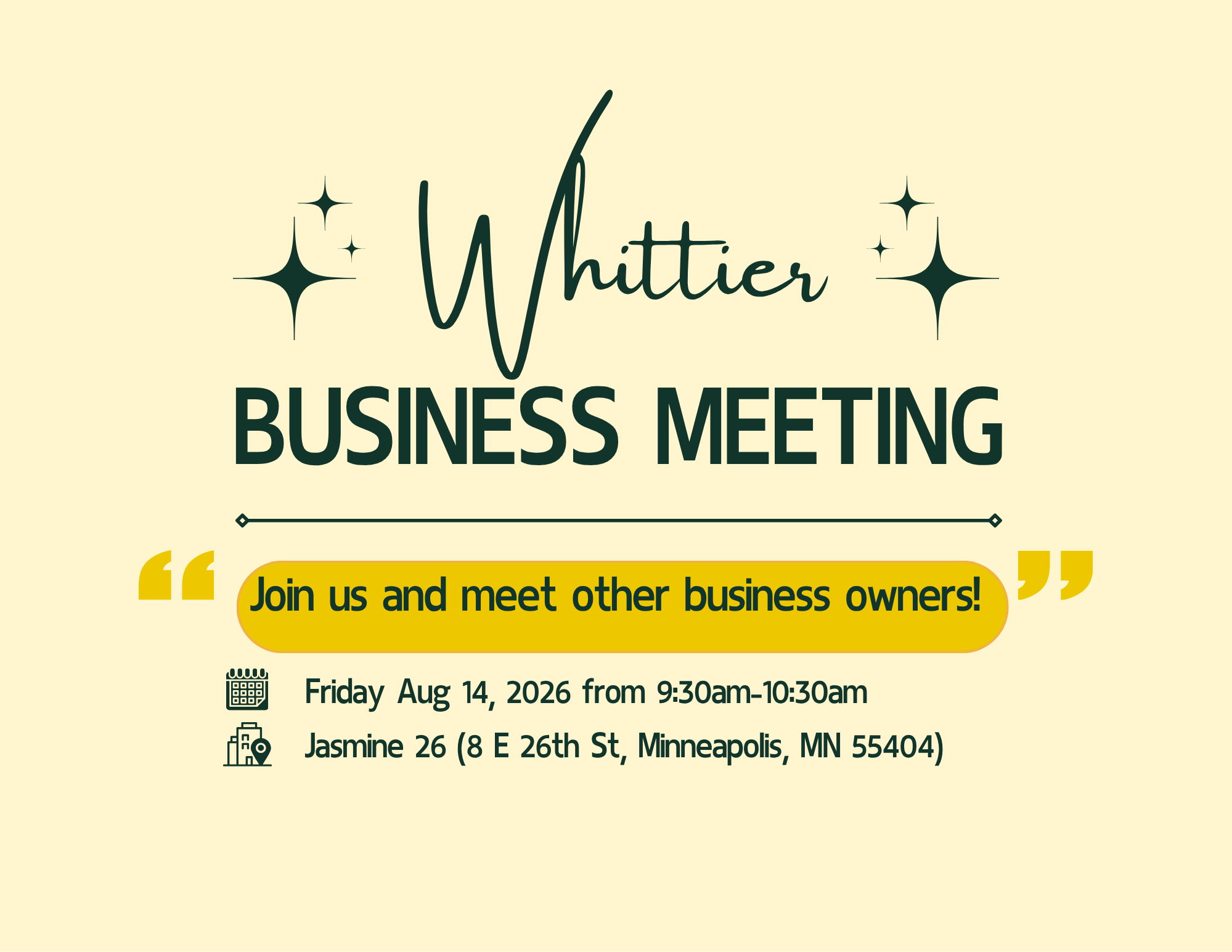 Whittier Business Meeting