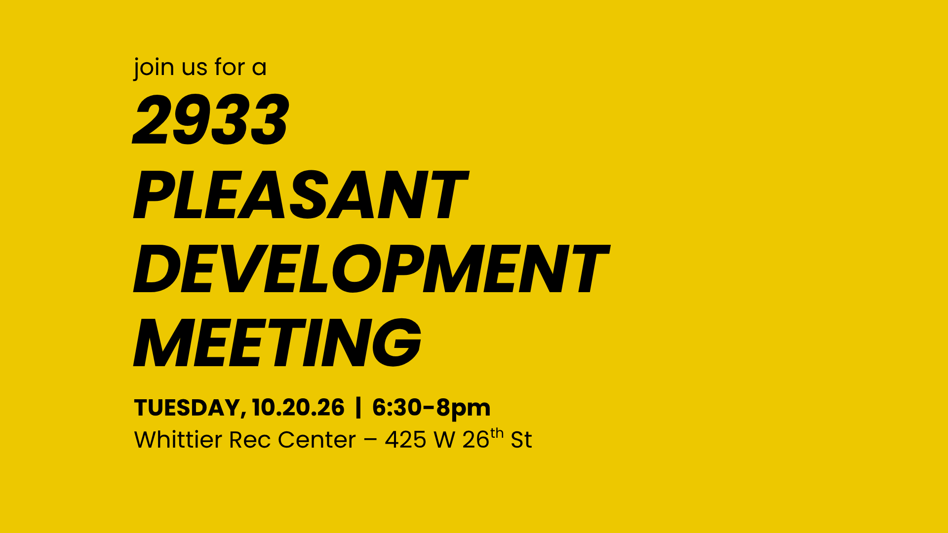 2933 Pleasant Ave Community Meeting