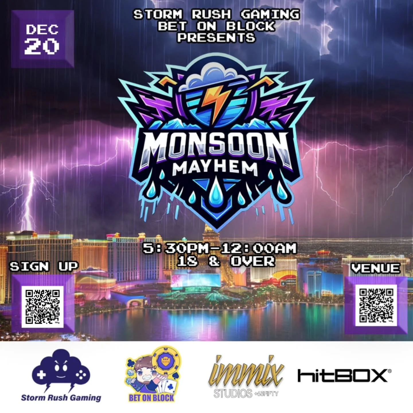 Ho Ho Ho! Happy holidays to all of us at @betonblockgaming @stormrushgaming and @immix_alliance 

As we close out the year with our final event. Monsoon Mayhem: HO HO Hold this Mix Up!

Come hang out with us and play some casual games, and have a few