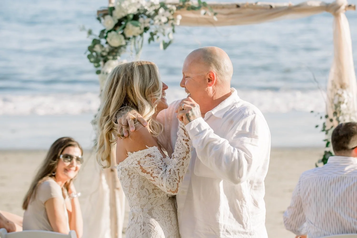 Vow renewal ceremony on Santa Barbara beach