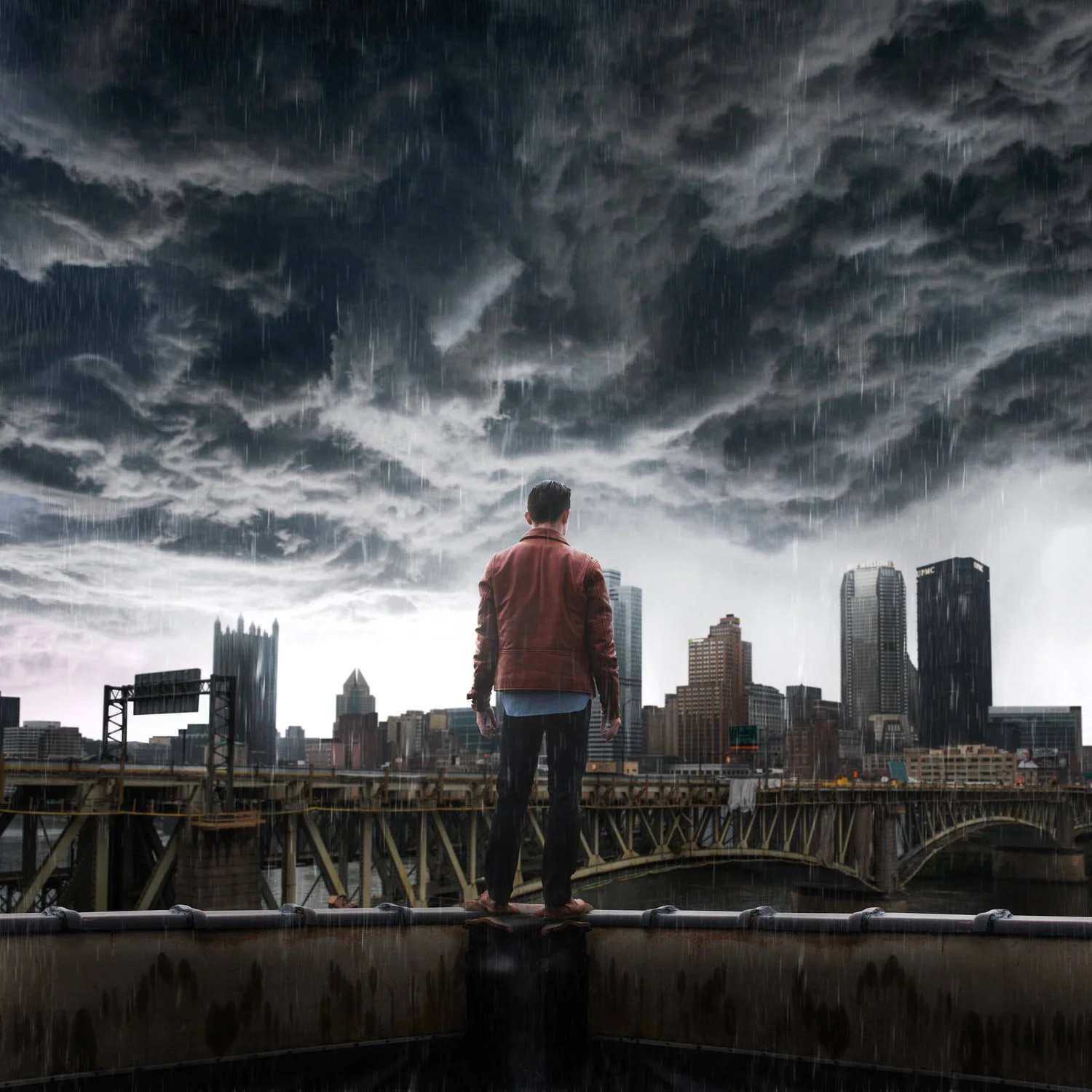 Lee Terbosic overlooking the Pittsburgh skyline