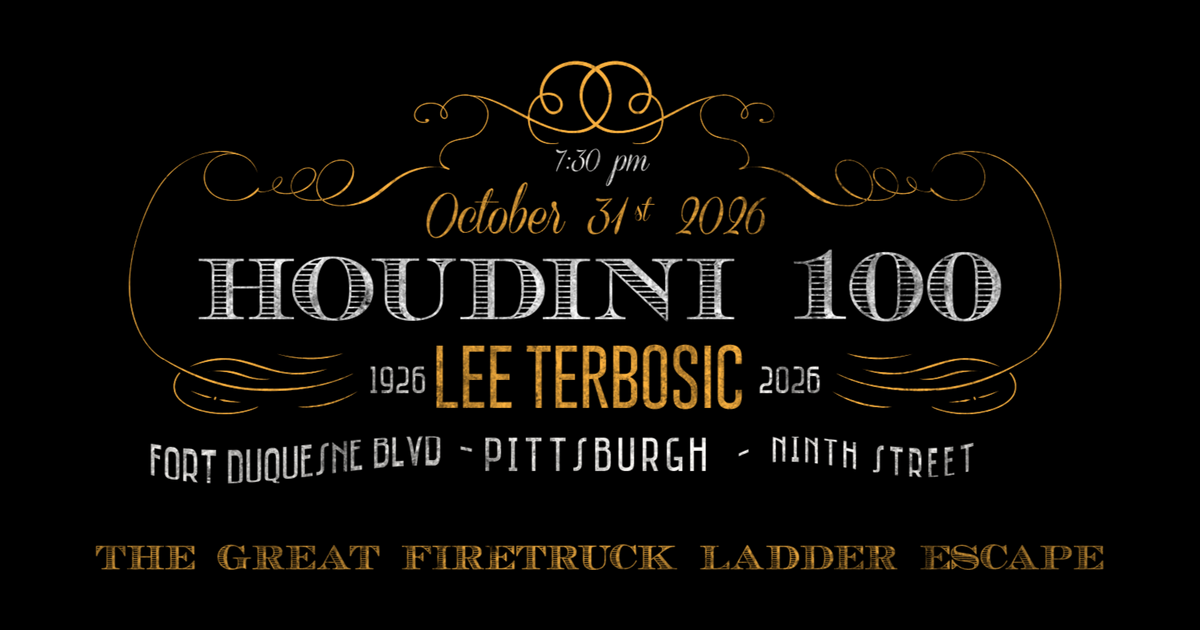 Houdini 100: Chapter Two — October 31, 2026, Pittsburgh — event logo on black