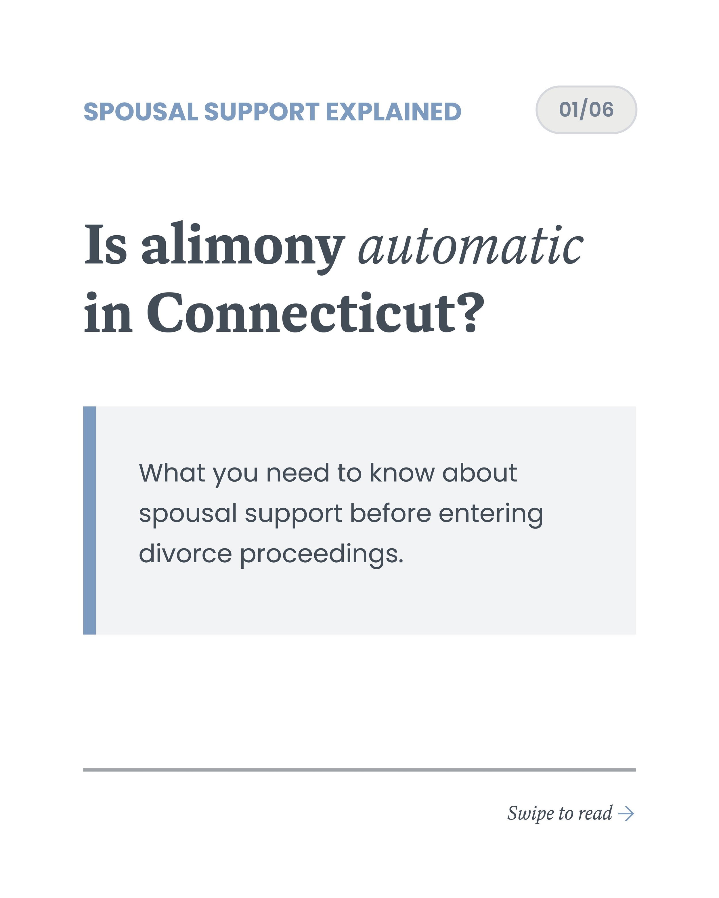 Do you have questions about alimony in your divorce? Reach out through the link in bio to set up a consultation.

#CTDivorce #FamilyLaw #SpousalSupport #Alimony #CTFamilyLaw