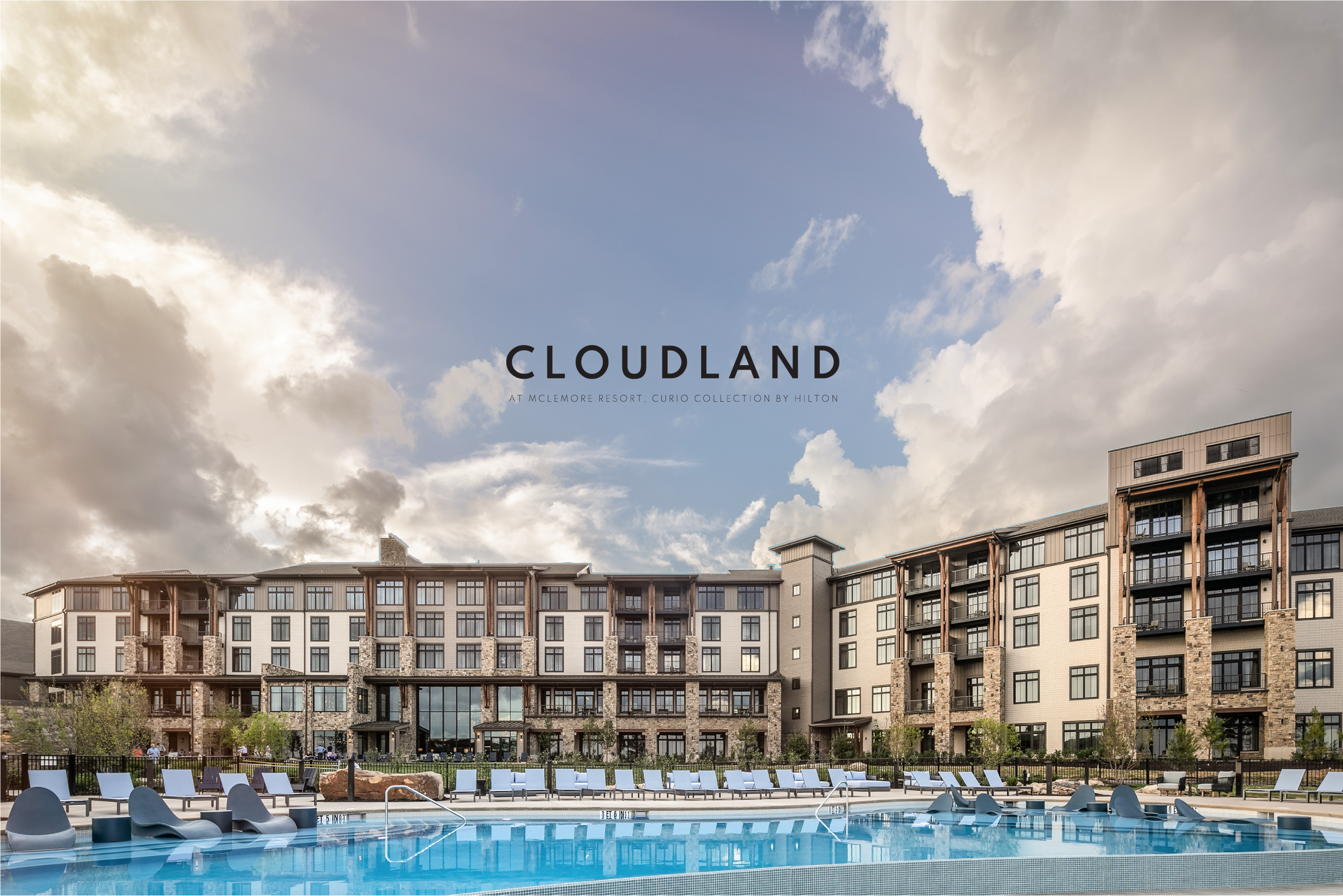 Cloudland banner against a dramatic sky, the name inspired by its mountain setting