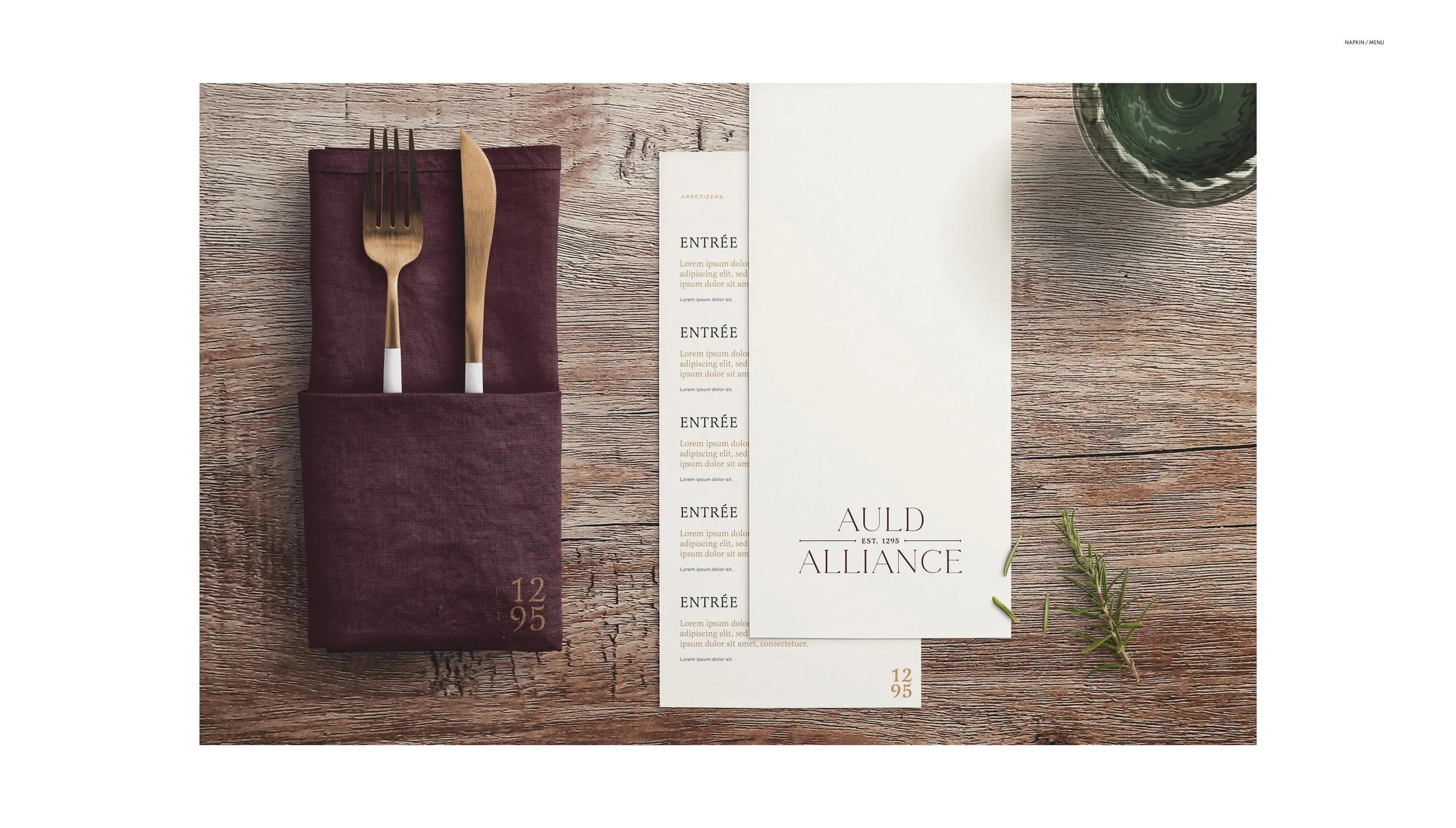 Auld Alliance brand guidelines document spread showing identity system