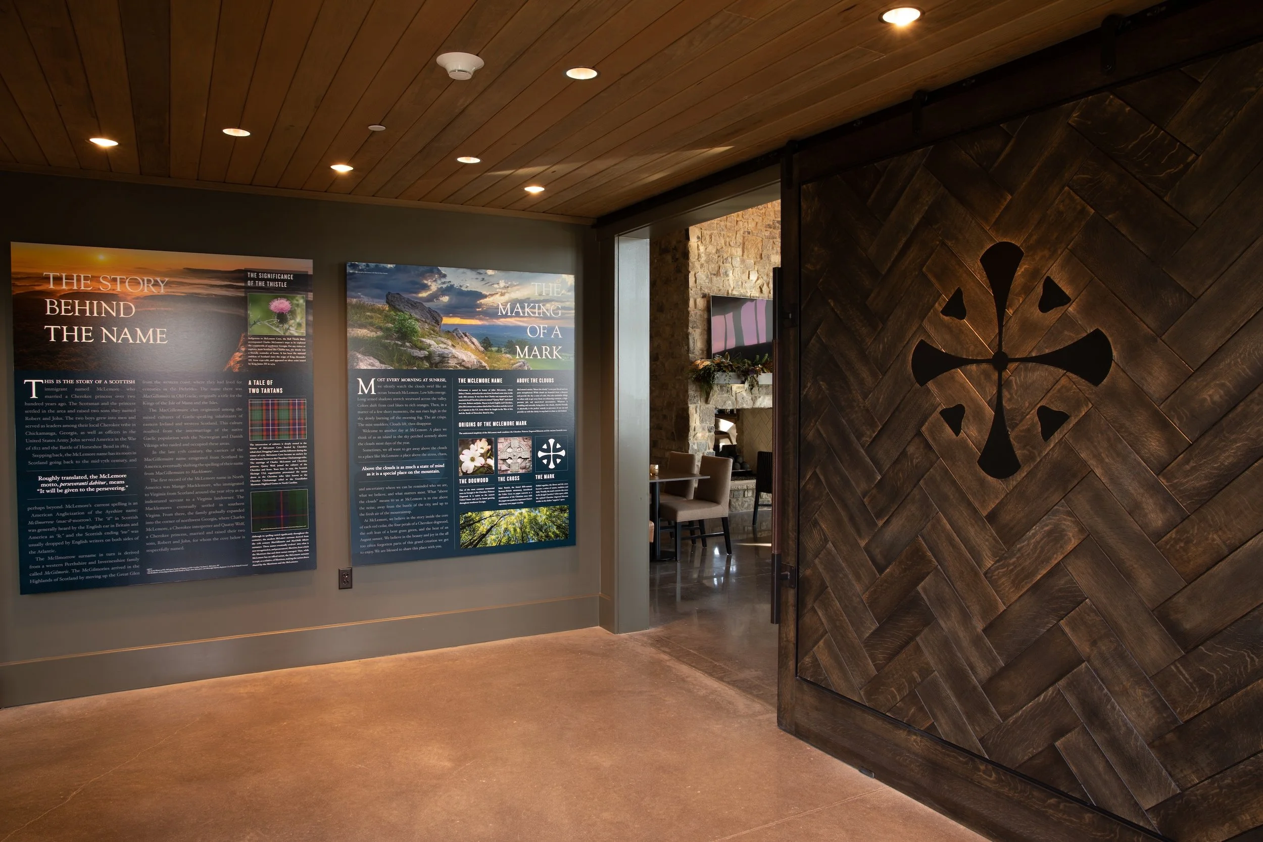 McLemore Resort clubhouse gallery featuring curated artwork