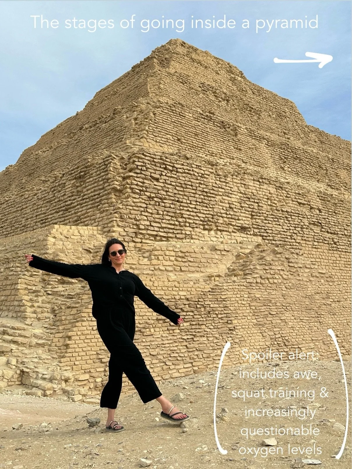 Going inside a pyramid wasn&rsquo;t part of my plan, but the persistence of my guide pushed me to give it a try and I&rsquo;m glad, now, that I did.

It&rsquo;s&hellip; an experience lol. Which is honestly so on brand for Egypt. Egypt isn&rsquo;t jus