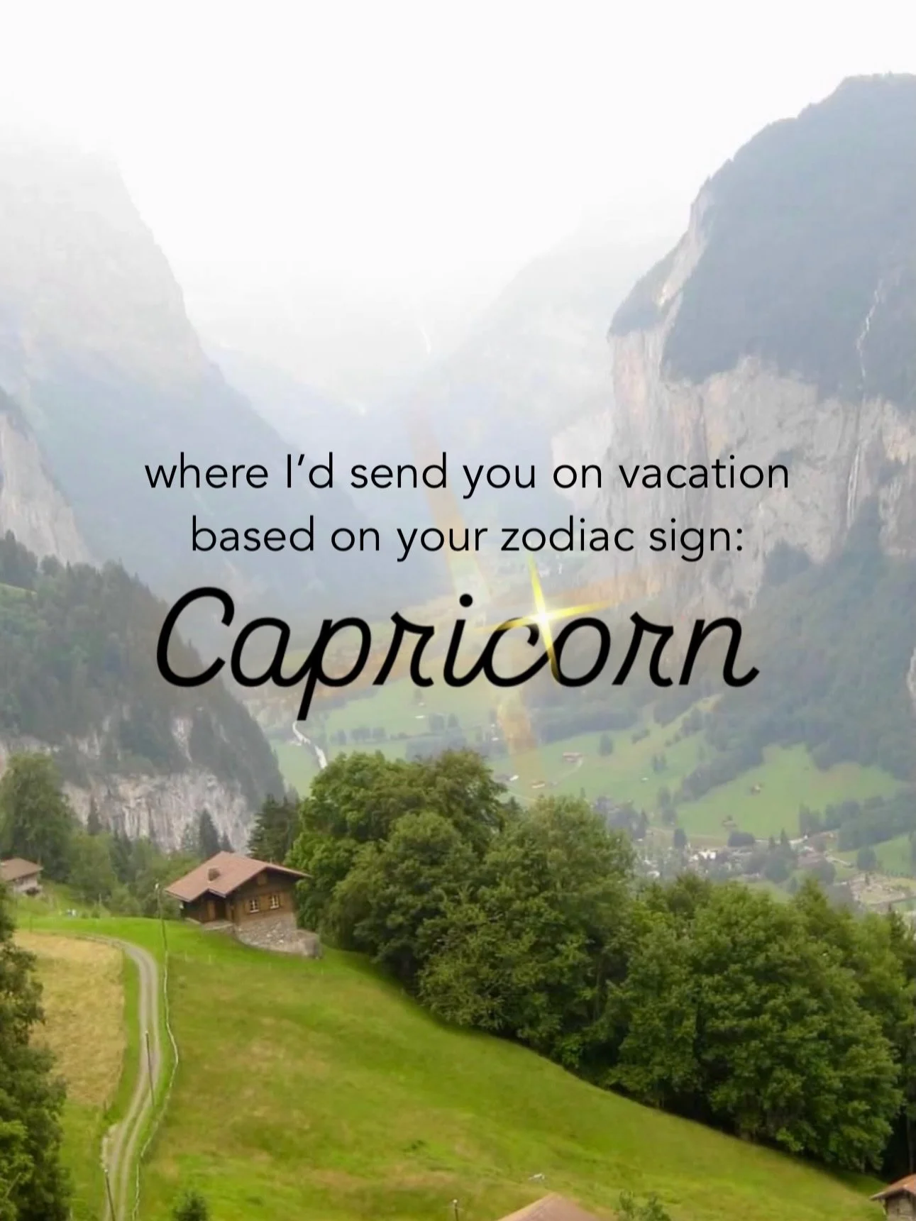 Send this to a Capricorn! 🪐♑️ 

#capricorn #travelideas #zodiactravel #switzerland #goswiss