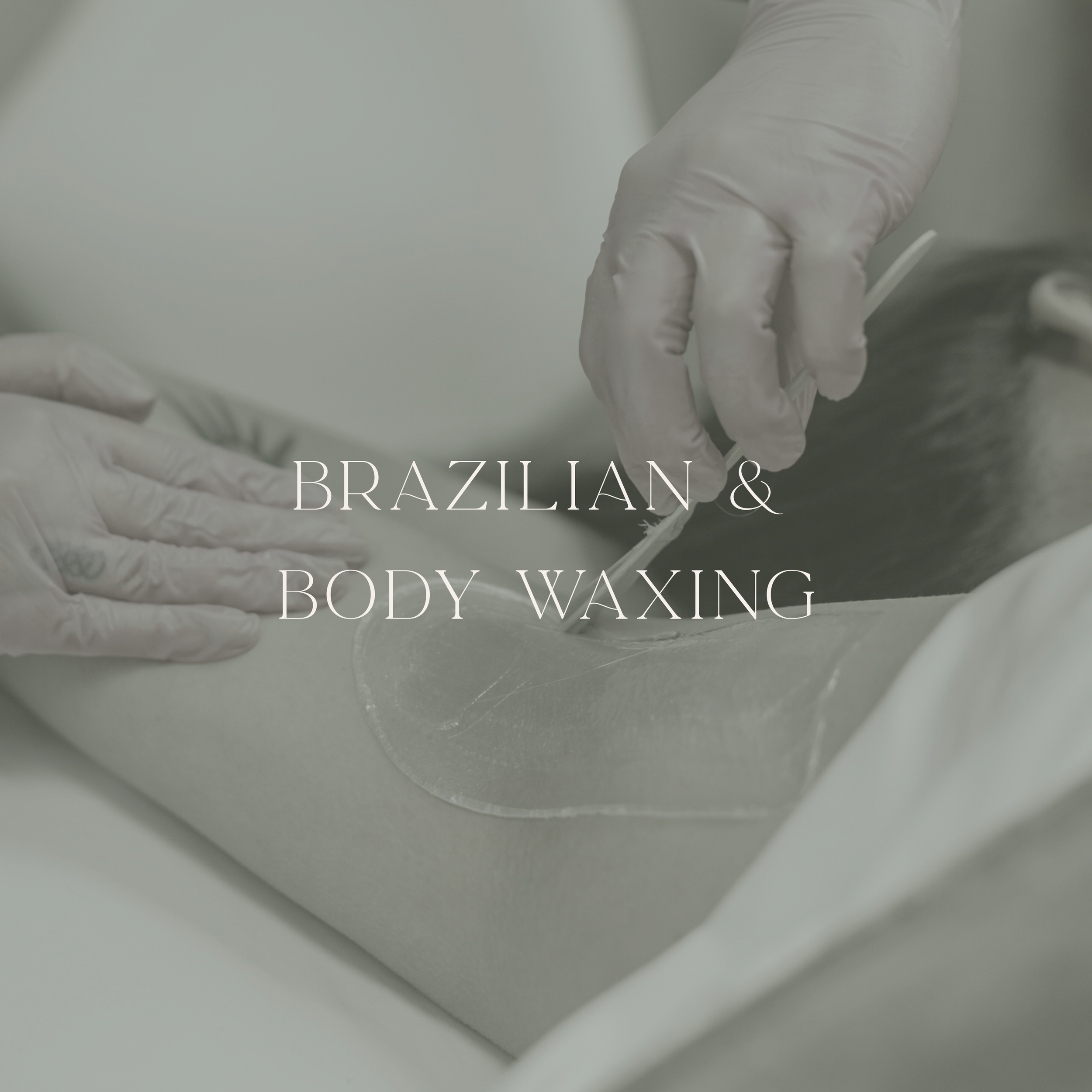 Licensed esthetician applying hard wax during Brazilian and body waxing service in Lakewood, Colorado.